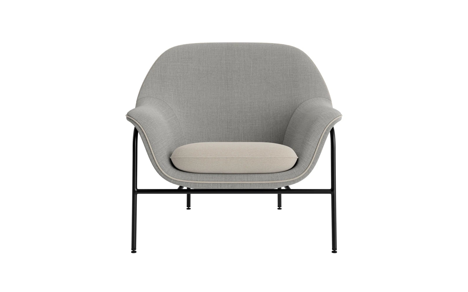 Drape Lounge-Sessel niedrig Schwarz stahl Remix in Remix 133 präsentiert im Onlineshop von KAQTU Design AG. Sessel ist von Normann Copenhagen