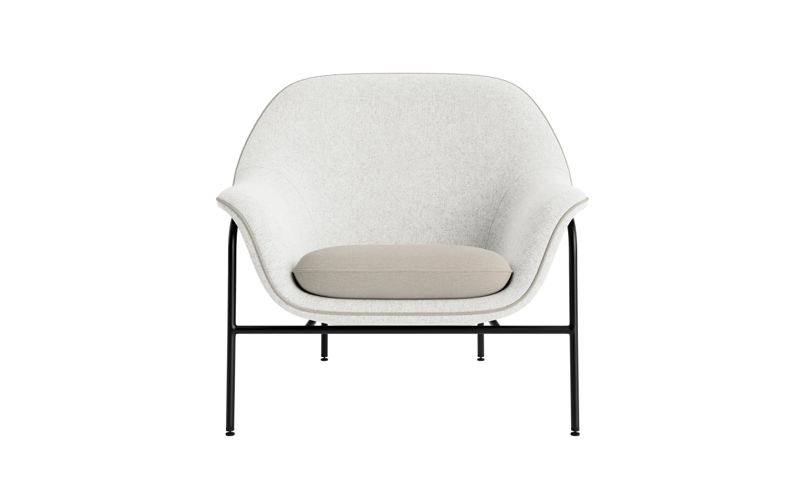Drape Lounge-Sessel niedrig Schwarz stahl Hallingdal in Hallingdal 110 präsentiert im Onlineshop von KAQTU Design AG. Sessel ist von Normann Copenhagen