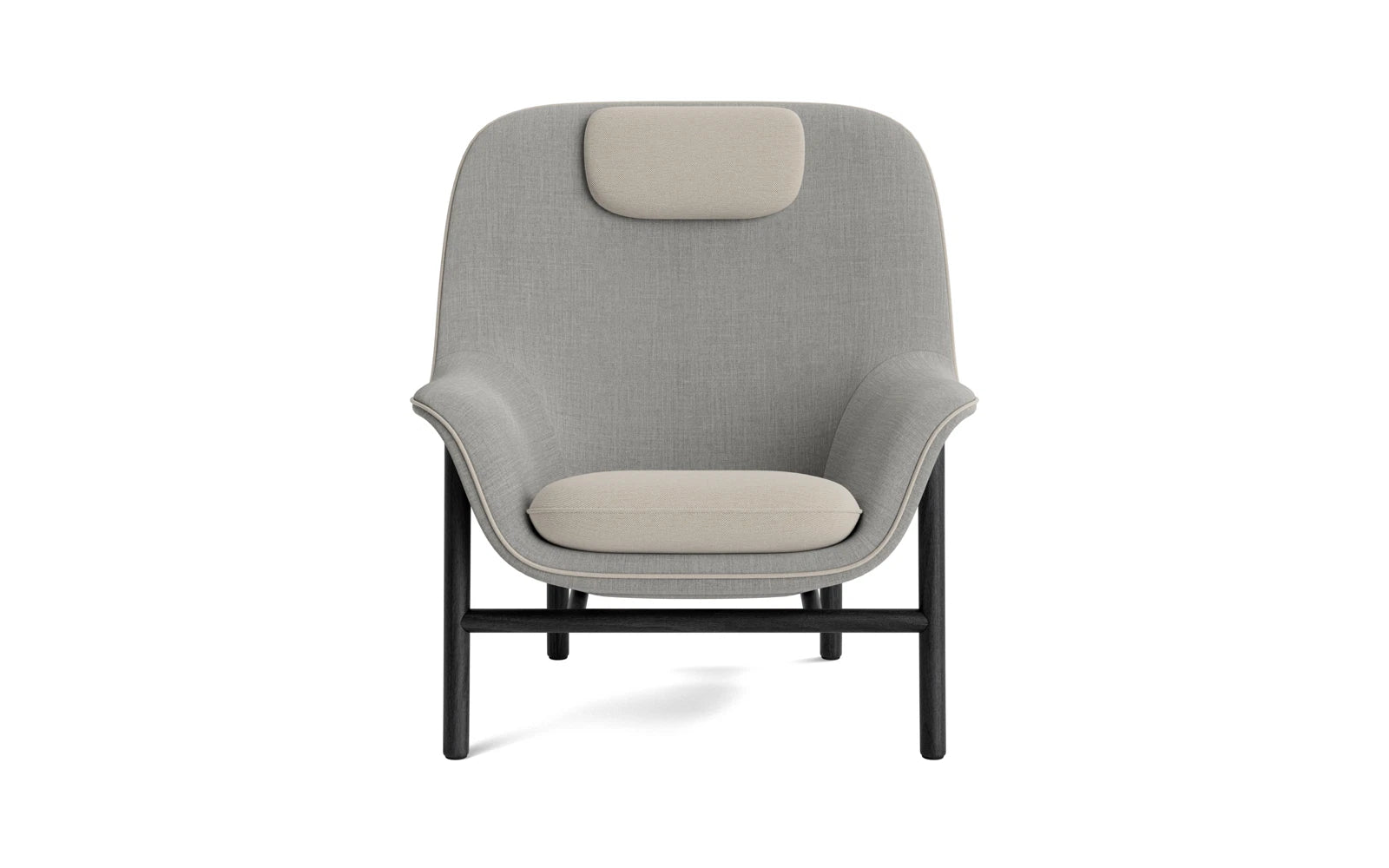Drape Lounge-Sessel hoch mitt Kopfstütze schwarze Eiche Remix in Remix 133 präsentiert im Onlineshop von KAQTU Design AG. Sessel ist von Normann Copenhagen