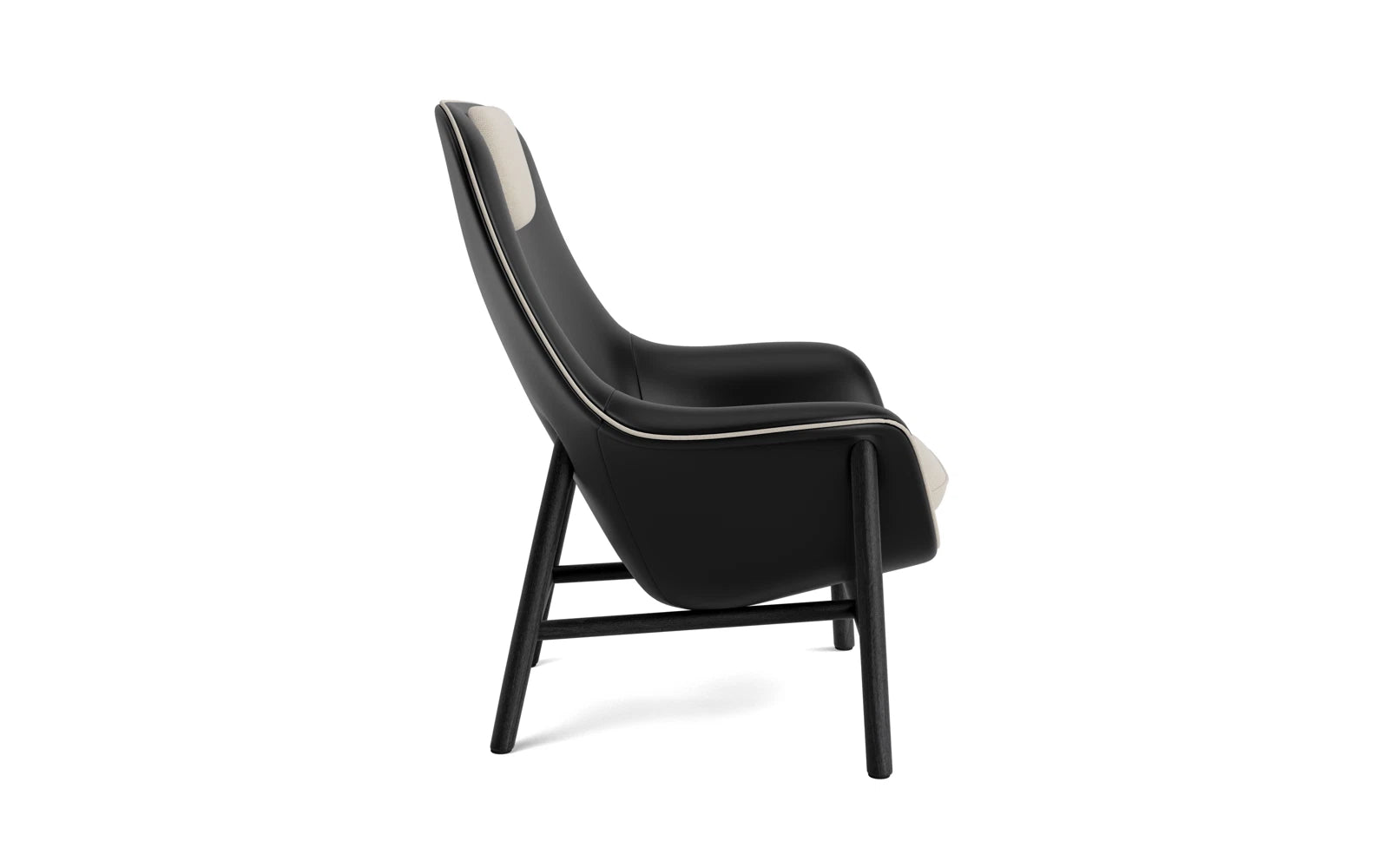 Drape Lounge-Sessel hoch mitt Kopfstütze schwarze Eiche Ultra in Ultra 41599 präsentiert im Onlineshop von KAQTU Design AG. Sessel ist von Normann Copenhagen