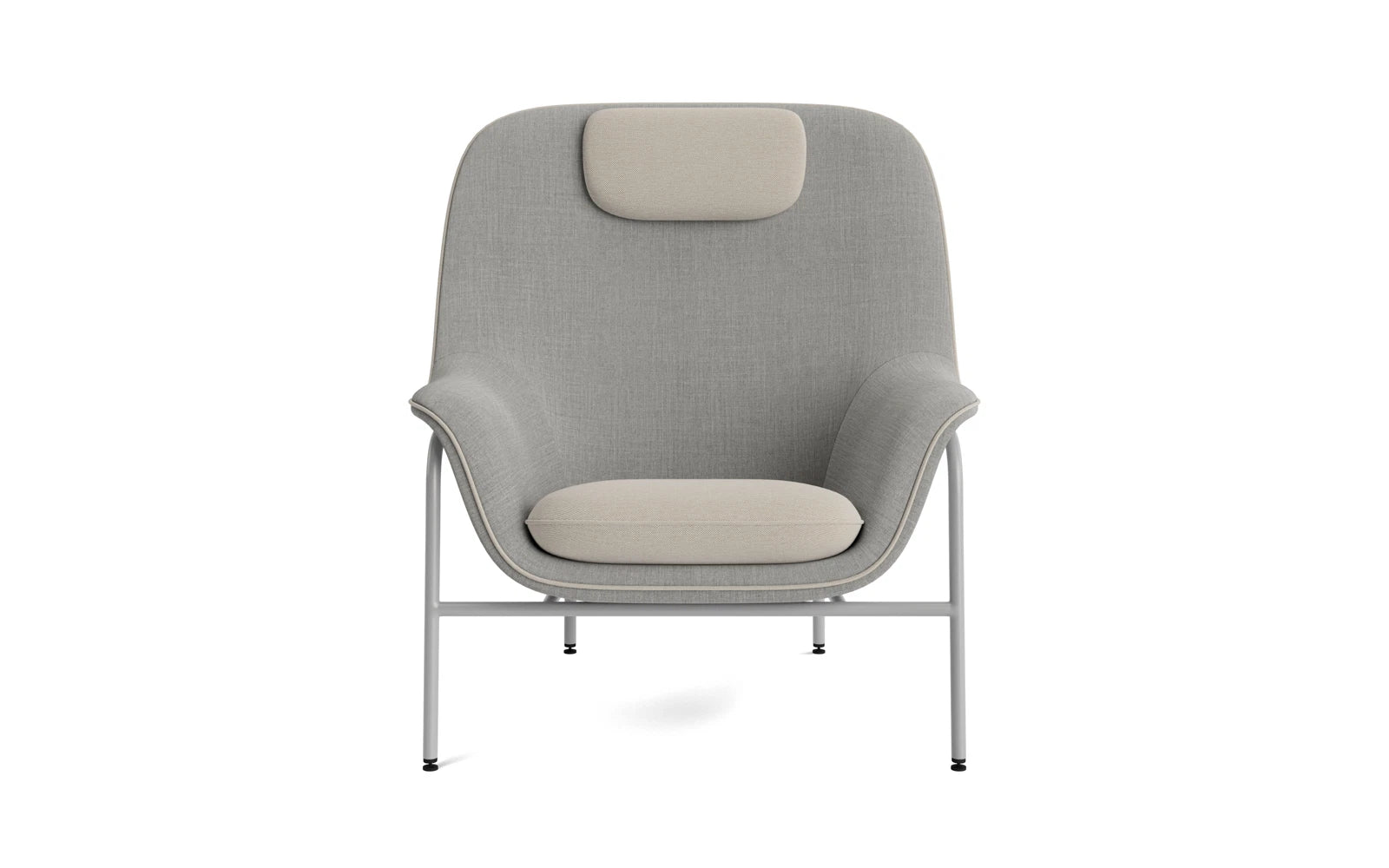 Drape Lounge-Sessel hoch mitt Kopfstütze grauem Stahl Remix in Remix 133 präsentiert im Onlineshop von KAQTU Design AG. Sessel ist von Normann Copenhagen