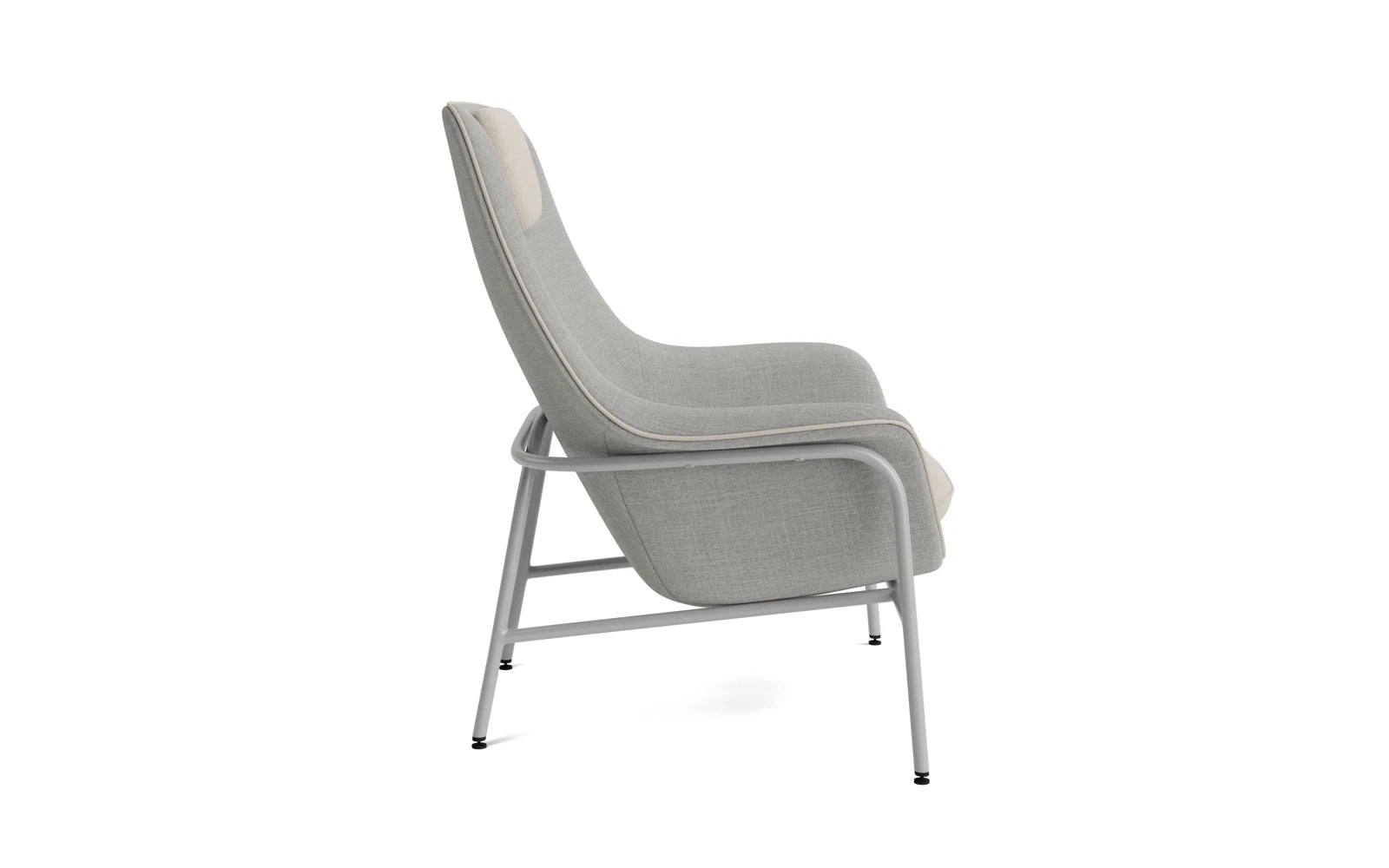 Drape Lounge-Sessel hoch mitt Kopfstütze grauem Stahl Remix in Remix 133 präsentiert im Onlineshop von KAQTU Design AG. Sessel ist von Normann Copenhagen