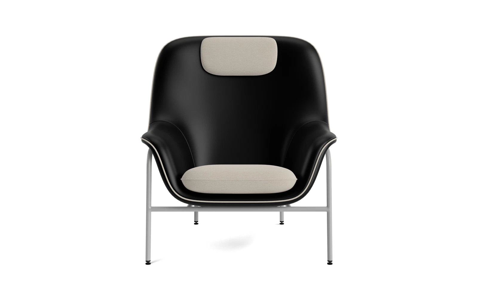 Drape Lounge-Sessel hoch mitt Kopfstütze grauem Stahl Ultra in Ultra 41599 präsentiert im Onlineshop von KAQTU Design AG. Sessel ist von Normann Copenhagen