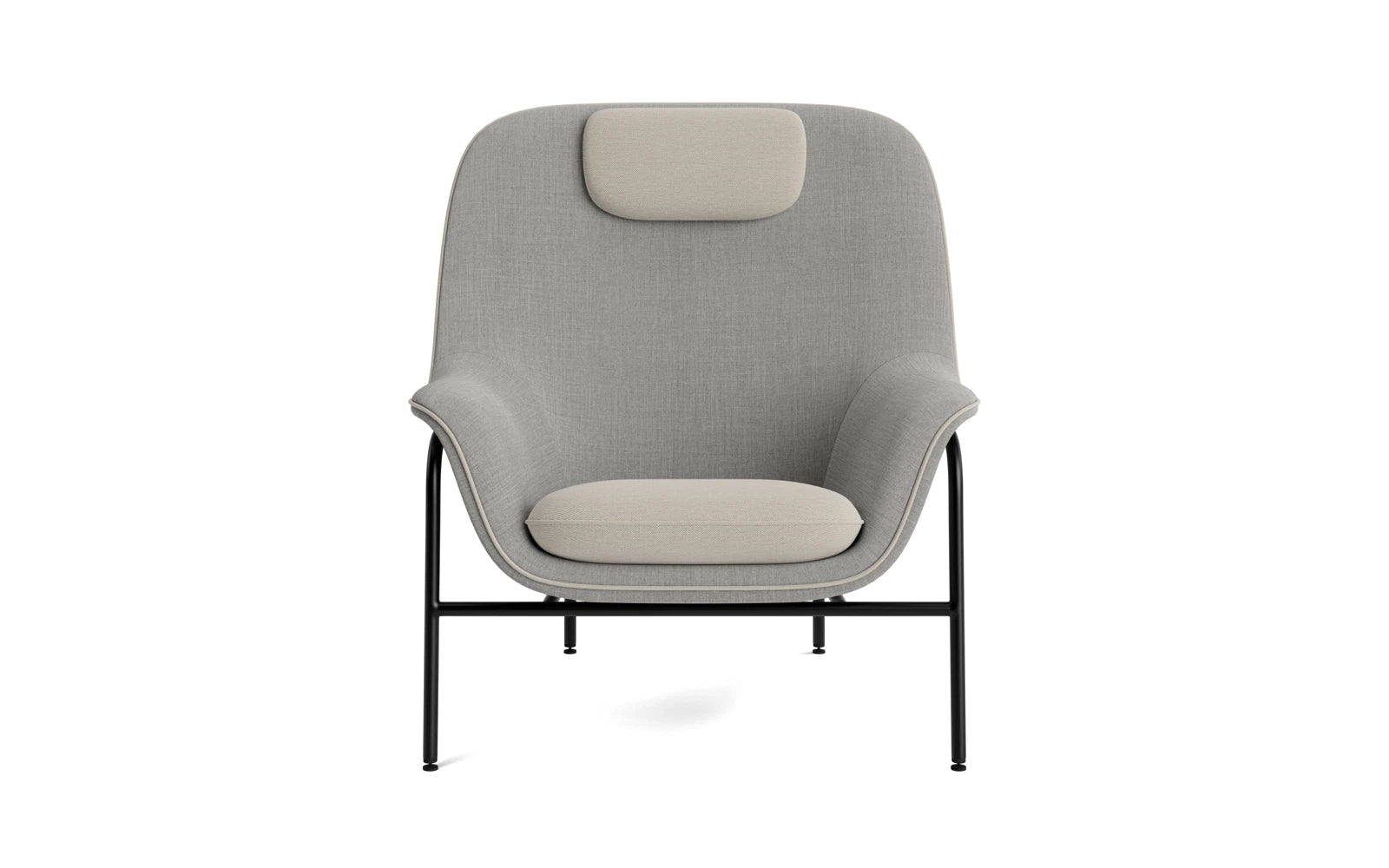 Drape Lounge-Sessel Hoch mitt Kopfstütze schwarzes stahl Remix in Remix 133 präsentiert im Onlineshop von KAQTU Design AG. Sessel ist von Normann Copenhagen