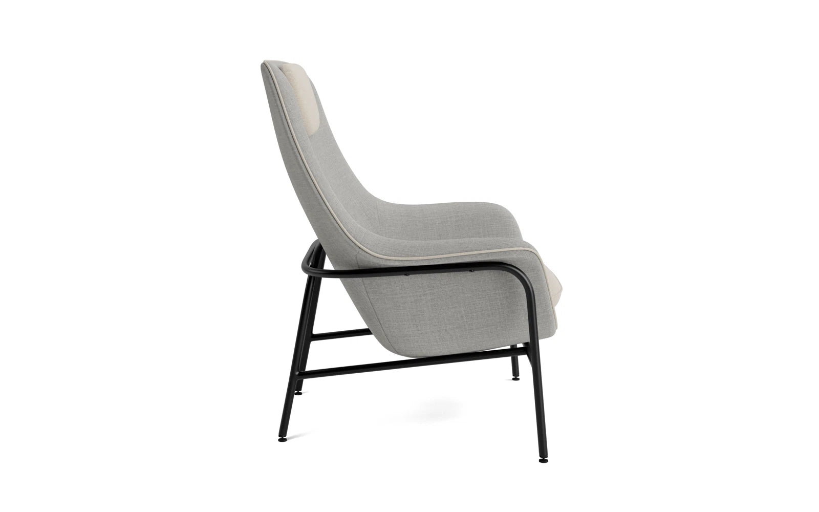 Drape Lounge-Sessel Hoch mitt Kopfstütze schwarzes stahl Remix in Remix 133 präsentiert im Onlineshop von KAQTU Design AG. Sessel ist von Normann Copenhagen