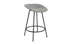 Mat Barstuhl 65 cm Frontpolster Seegras schwartz Stahl