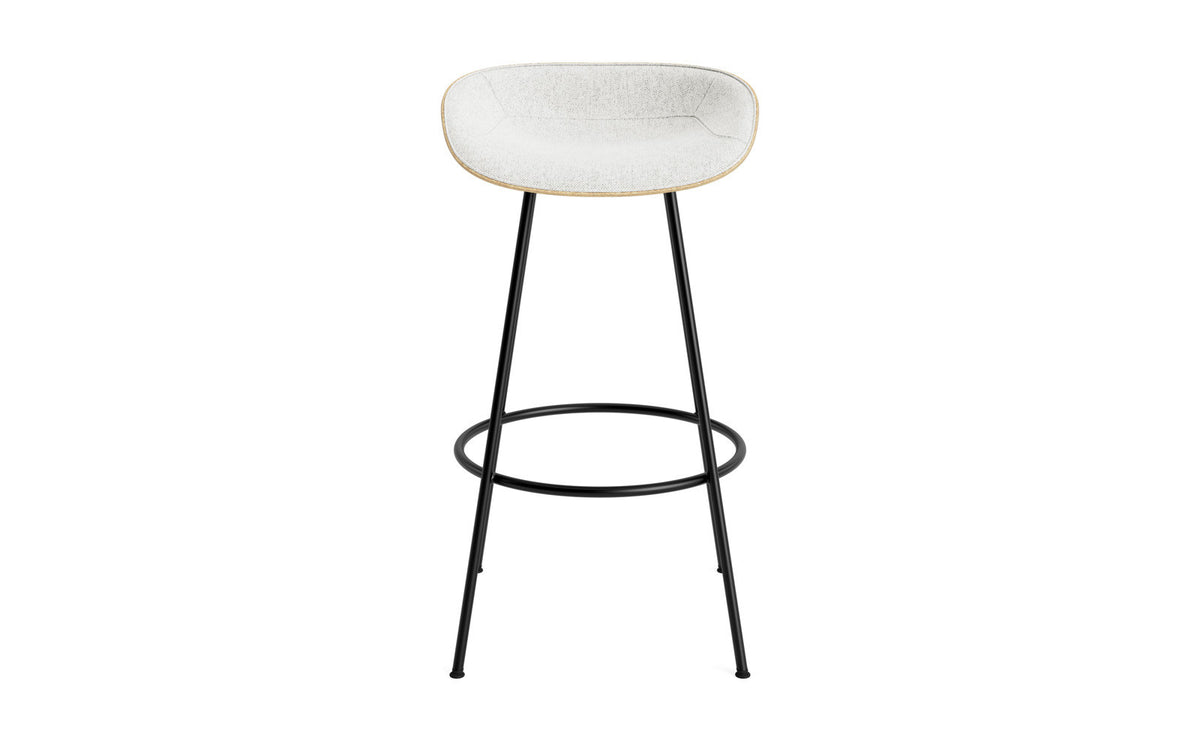 Mat Barstuhl 75 cm Frontpolster Hanffasern schwarzes Stahl in Hallingdal 110 präsentiert im Onlineshop von KAQTU Design AG. Barstuhl ist von Normann Copenhagen