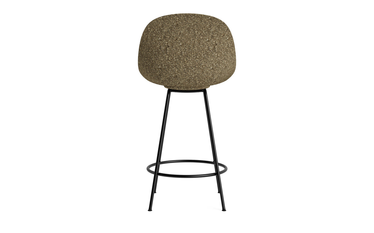 Mat Barstuhl 65 cm Frontpolster Seegras schwartz Stahl in Hallingdal 110 präsentiert im Onlineshop von KAQTU Design AG. Barstuhl ist von Normann Copenhagen
