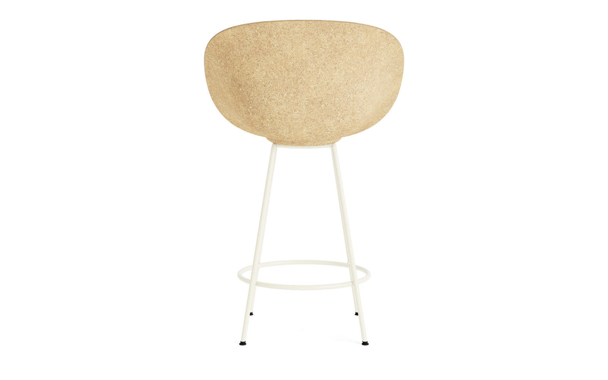 Mat Barstuhl mit Armlehne 65 cm Frontpolster Hanffasern creme Stahl in Ultra 41599 präsentiert im Onlineshop von KAQTU Design AG. Barstuhl ist von Normann Copenhagen
