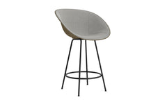 Mat Barstuhl mit Armlehne 65 cm Frontpolster Seegras schwartz Stahl