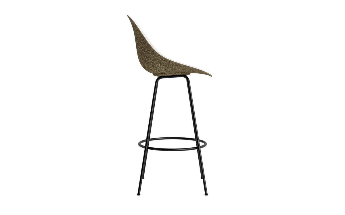 Mat Barstuhl 75 cm Frontpolster Seegras schwartz Stahl in Hallingdal 110 präsentiert im Onlineshop von KAQTU Design AG. Barstuhl ist von Normann Copenhagen