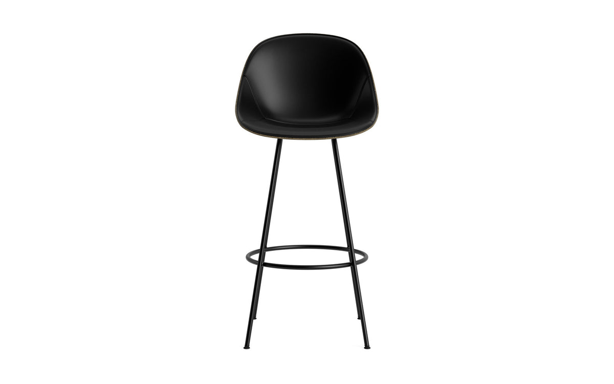 Mat Barstuhl 75 cm Frontpolster Seegras schwartz Stahl in Ultra 41599 präsentiert im Onlineshop von KAQTU Design AG. Barstuhl ist von Normann Copenhagen