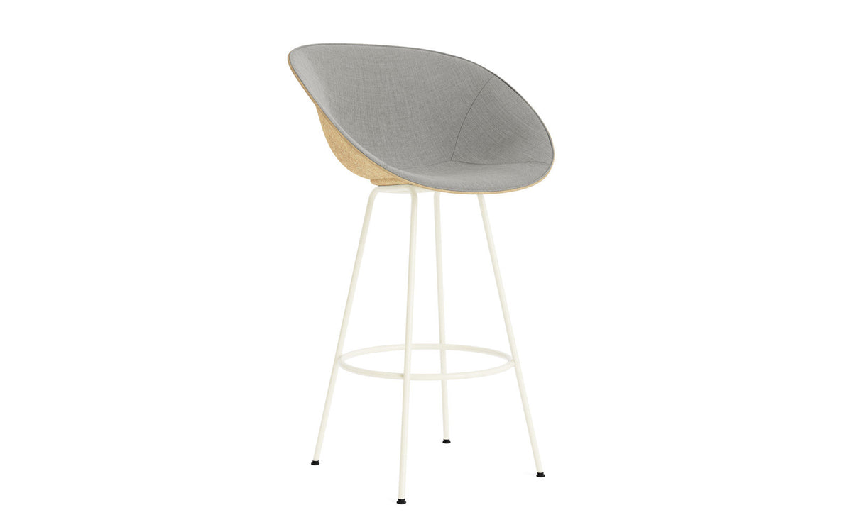 Mat Barstuhl mit Armlehne 75 cm Frontpolster Hanffasern creme Stahl in Remix 133 präsentiert im Onlineshop von KAQTU Design AG. Barstuhl ist von Normann Copenhagen