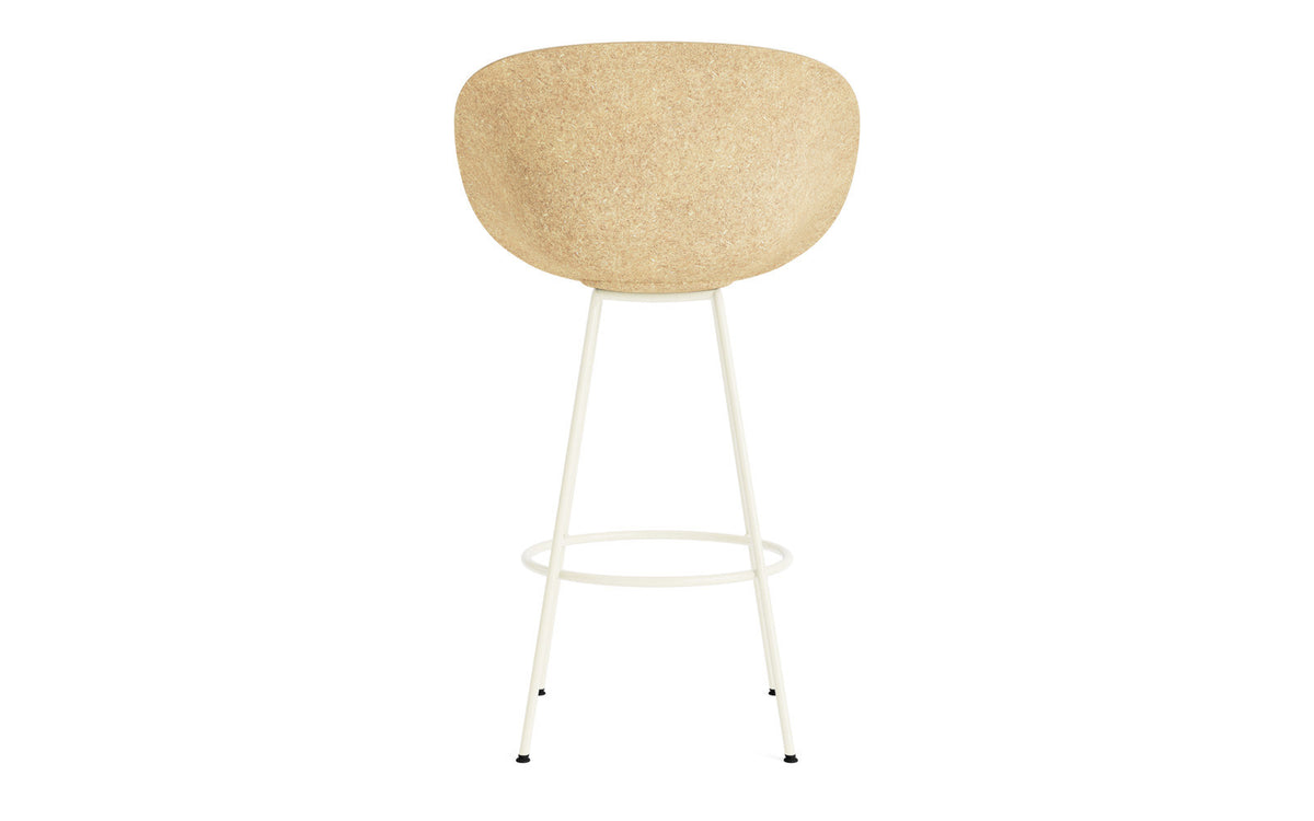 Mat Barstuhl mit Armlehne 75 cm Frontpolster Hanffasern creme Stahl in Hallingdal 110 präsentiert im Onlineshop von KAQTU Design AG. Barstuhl ist von Normann Copenhagen