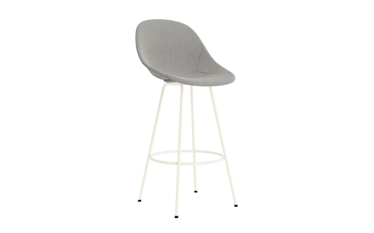 Mat Barstuhl 75 cm vollpolster creme Stahl in Remix 133 präsentiert im Onlineshop von KAQTU Design AG. Barstuhl ist von Normann Copenhagen
