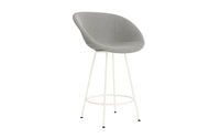 Mat Barstuhl mit Armlehne 65 cm vollpolster creme Stahl