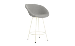 Mat Barstuhl mit Armlehne 65 cm vollpolster creme Stahl