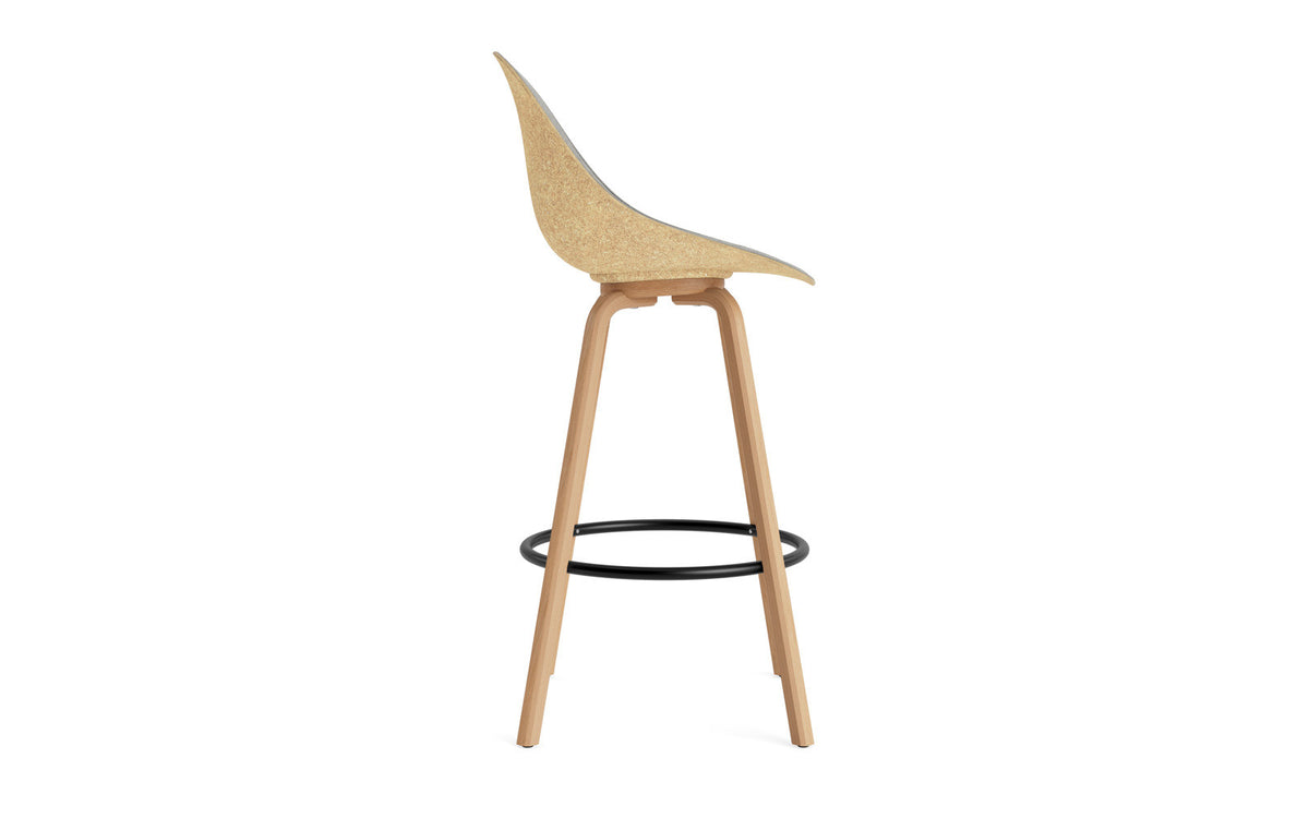 Mat Barstuhl 75 cm Frontpolster Hanffasern Buchenholz/schwarz in Remix 133 präsentiert im Onlineshop von KAQTU Design AG. Barstuhl ist von Normann Copenhagen