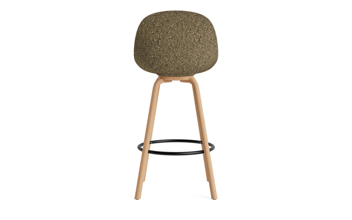 Mat Barstuhl 75 cm Frontpolster Seegras Buchenholz/schwarz in Ultra 41599 präsentiert im Onlineshop von KAQTU Design AG. Barstuhl ist von Normann Copenhagen