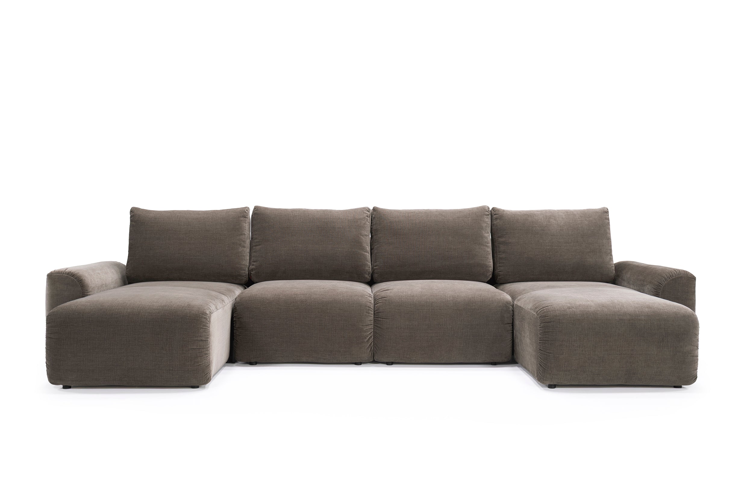 Norum Schlafsofa U-Form mit Curve-Armlehnen in 417 Esina Mocha präsentiert im Onlineshop von KAQTU Design AG. Bettsofa ist von Innovation Living
