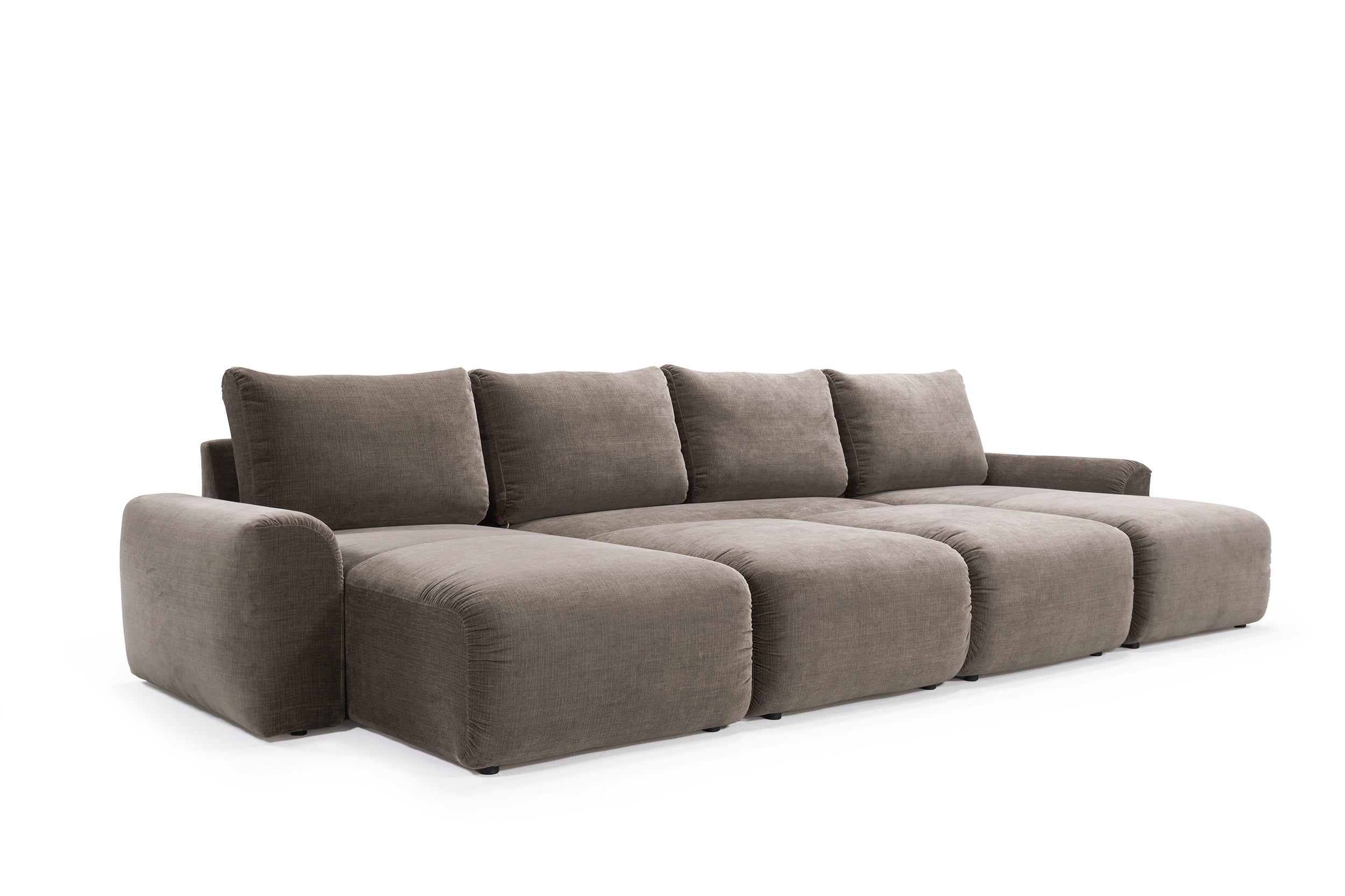 Norum Schlafsofa U-Form mit Curve-Armlehnen in 417 Esina Mocha präsentiert im Onlineshop von KAQTU Design AG. Bettsofa ist von Innovation Living