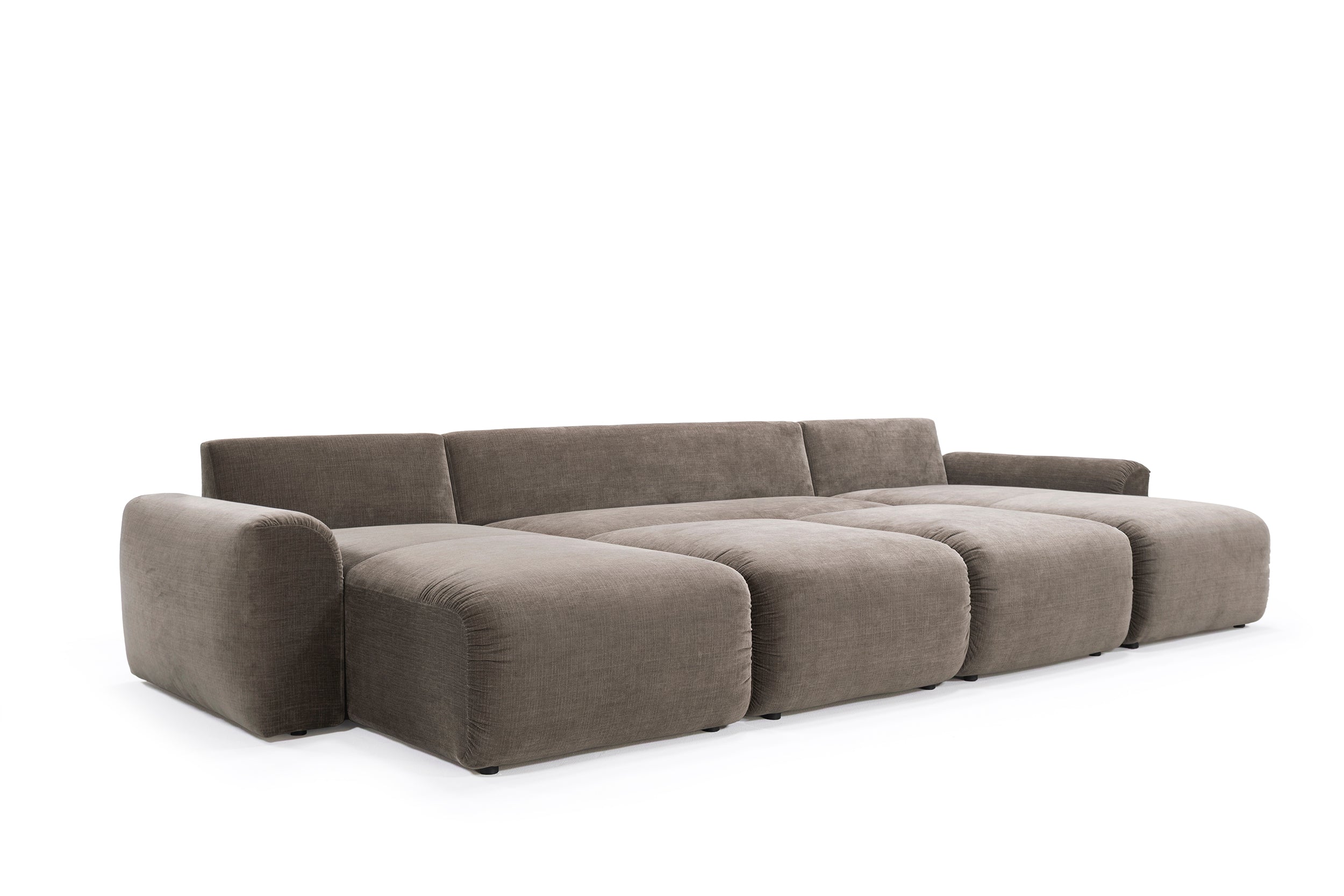 Norum Schlafsofa U-Form mit Curve-Armlehnen in 417 Esina Mocha präsentiert im Onlineshop von KAQTU Design AG. Bettsofa ist von Innovation Living