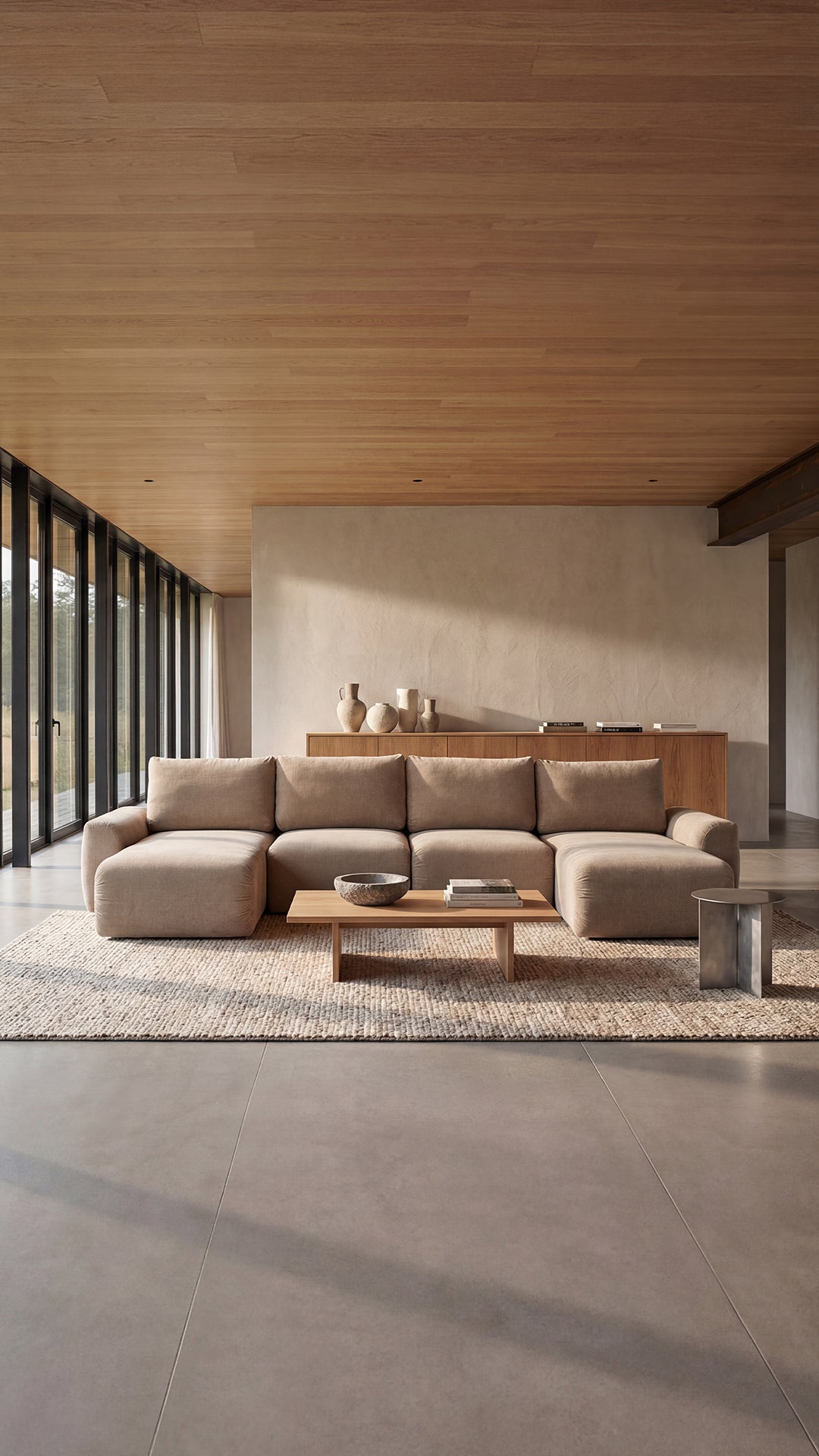 Norum Schlafsofa U-Form mit Chunky-Armlehnen in 411 Esina Cedar Brown präsentiert im Onlineshop von KAQTU Design AG. Bettsofa ist von Innovation Living