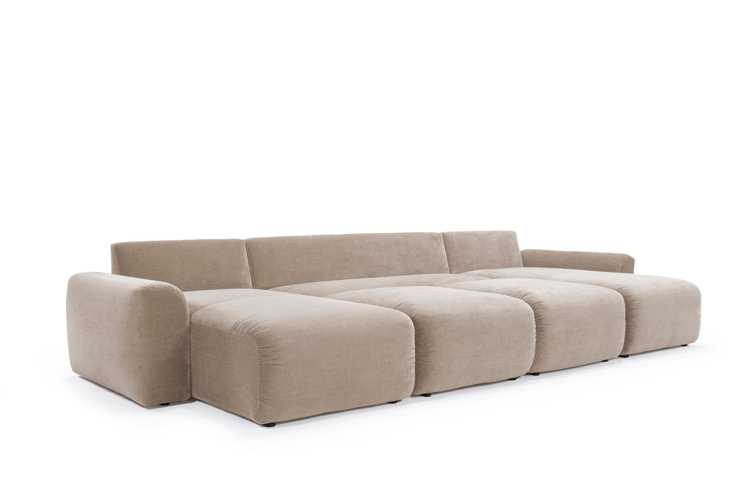 Norum Schlafsofa U-Form mit Chunky-Armlehnen in 411 Esina Cedar Brown präsentiert im Onlineshop von KAQTU Design AG. Bettsofa ist von Innovation Living