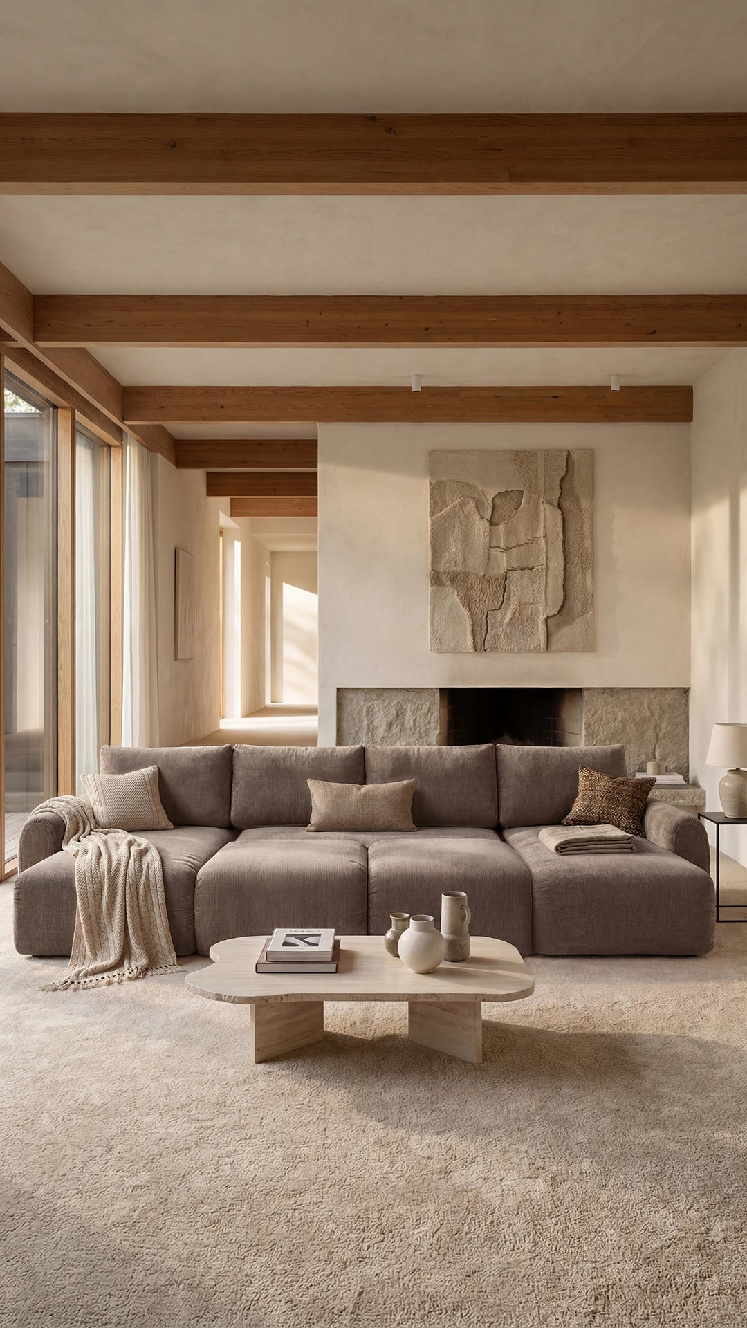 Norum Schlafsofa U-Form mit Chunky-Armlehnen in 417 Esina Mocha präsentiert im Onlineshop von KAQTU Design AG. Bettsofa ist von Innovation Living