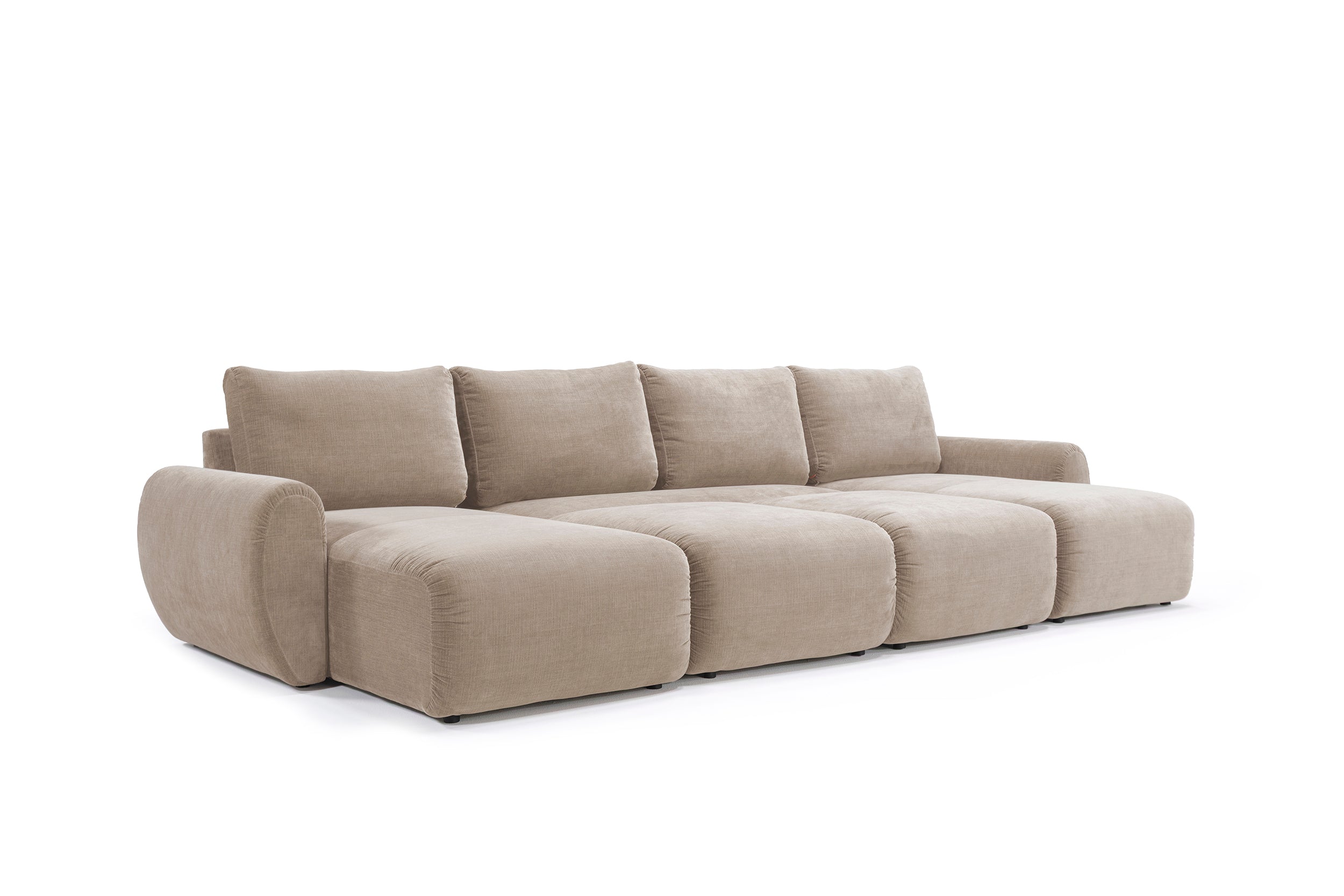 Norum Schlafsofa U-Form mit Curve-Armlehnen in 411 Esina Cedar Brown präsentiert im Onlineshop von KAQTU Design AG. Bettsofa ist von Innovation Living