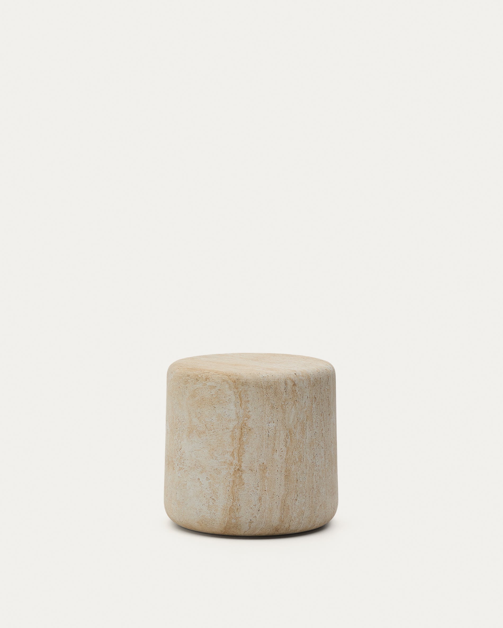 Side table Drasi made of cement with a travertine-look finish Ø 46 cm