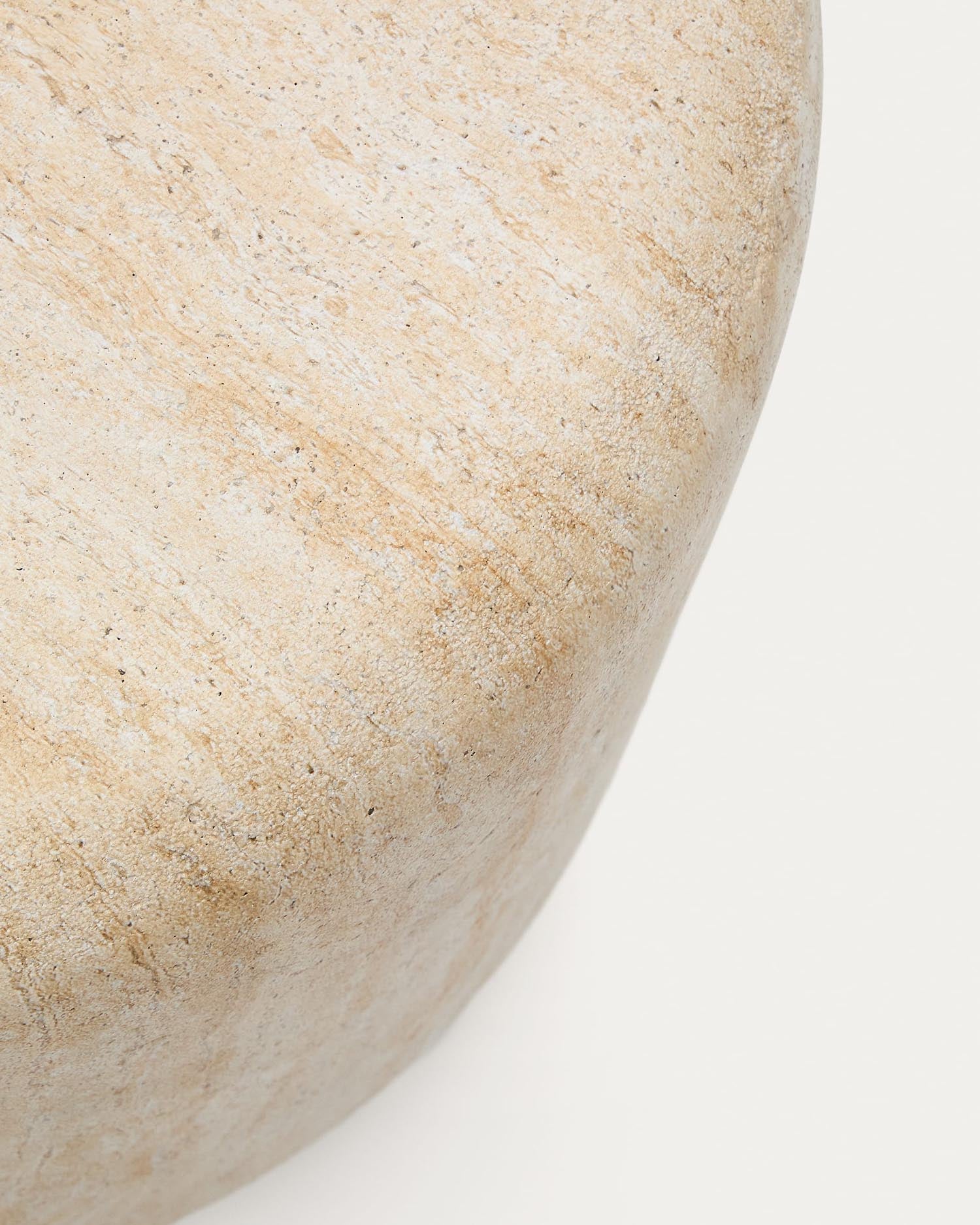 Drasi side table made of cement with a travertine-look finish Ø 60 cm