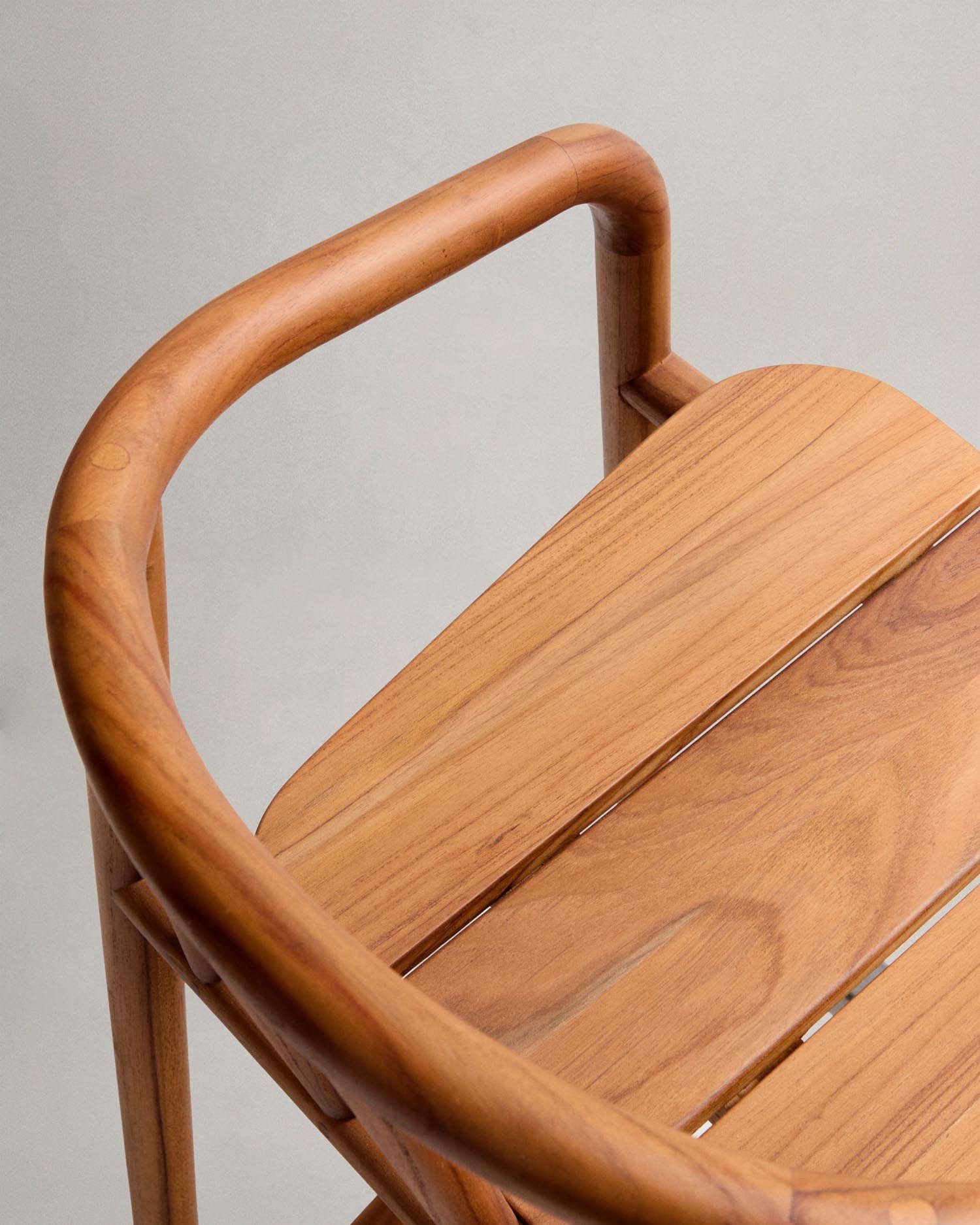 Outdoor stool Turqueta made of solid FSC 100% teak wood, height 65 cm