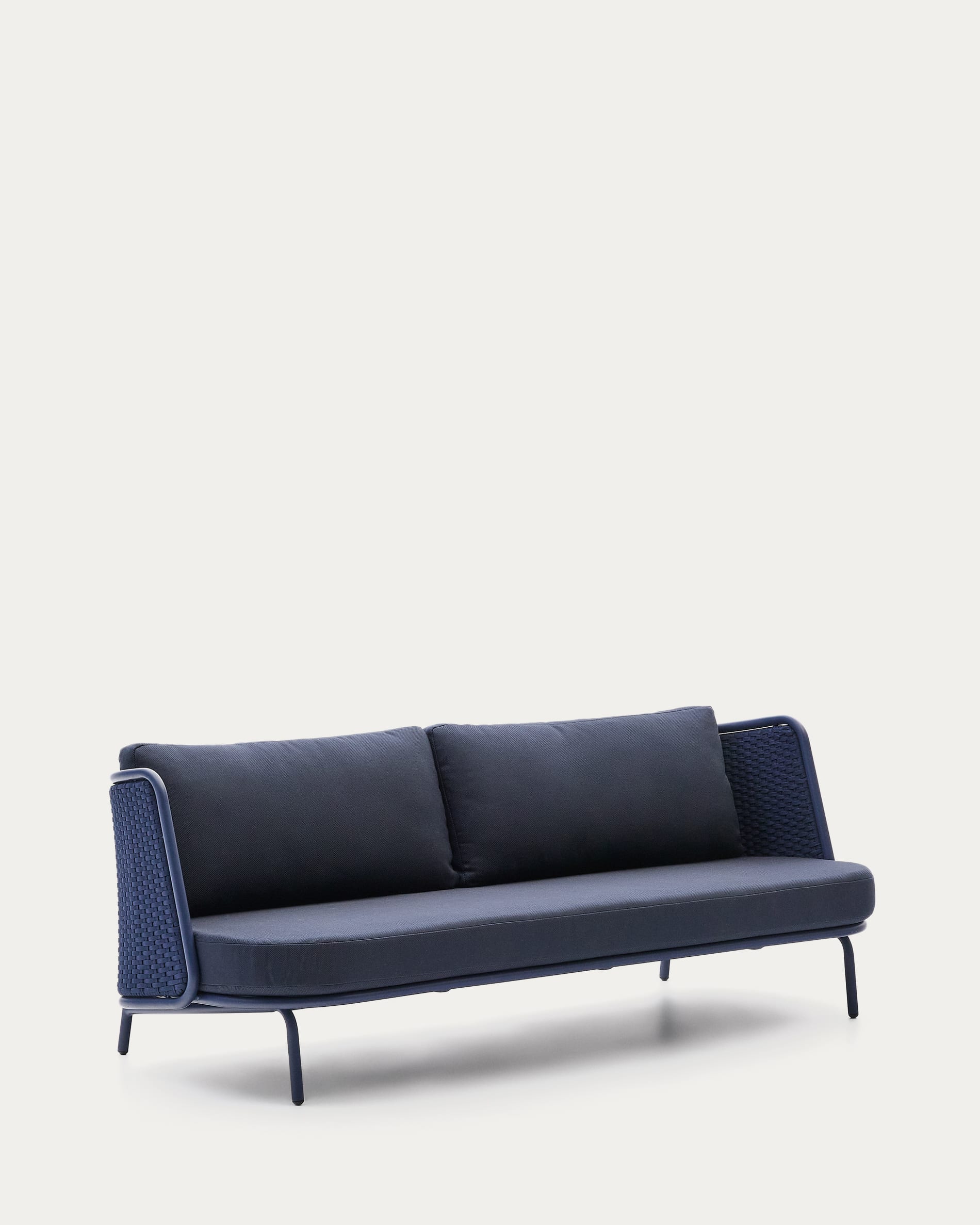 3-Sitzer Outdoor-Sofa Sedalis aus Aluminium und blauem Seil 210 cm