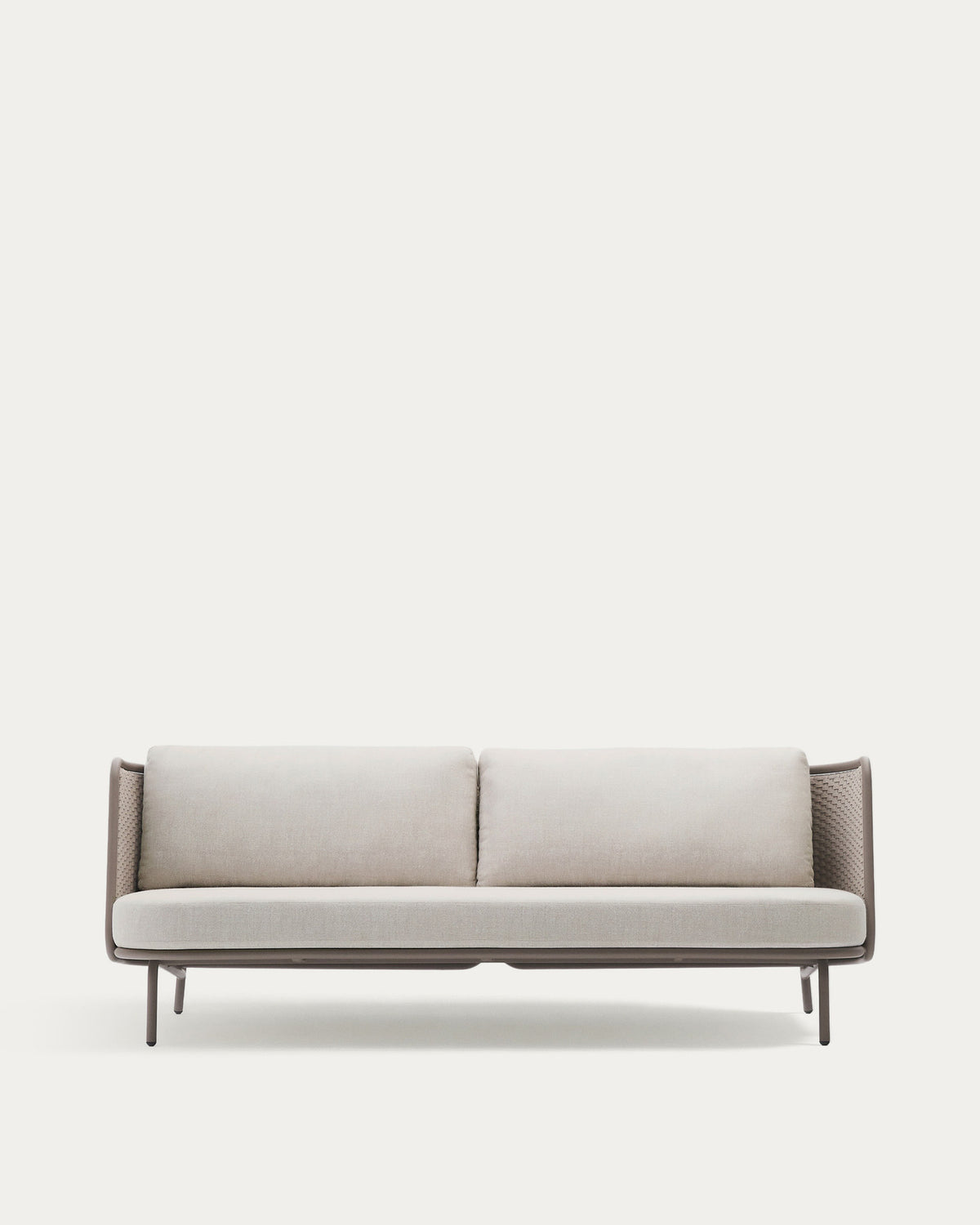 Outdoor-3-Sitzer-Sofa Sedalis aus Aluminium und taupefarbenem Seil 210 cm in Taupe, Ecru präsentiert im Onlineshop von KAQTU Design AG. Lounge Sofa ist von Kave Home