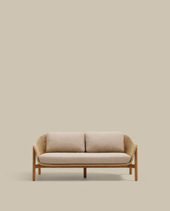 Divano Galea 2 posti in teak massiccio e rattan sintetico 170,5 cm FSC 100% FSC