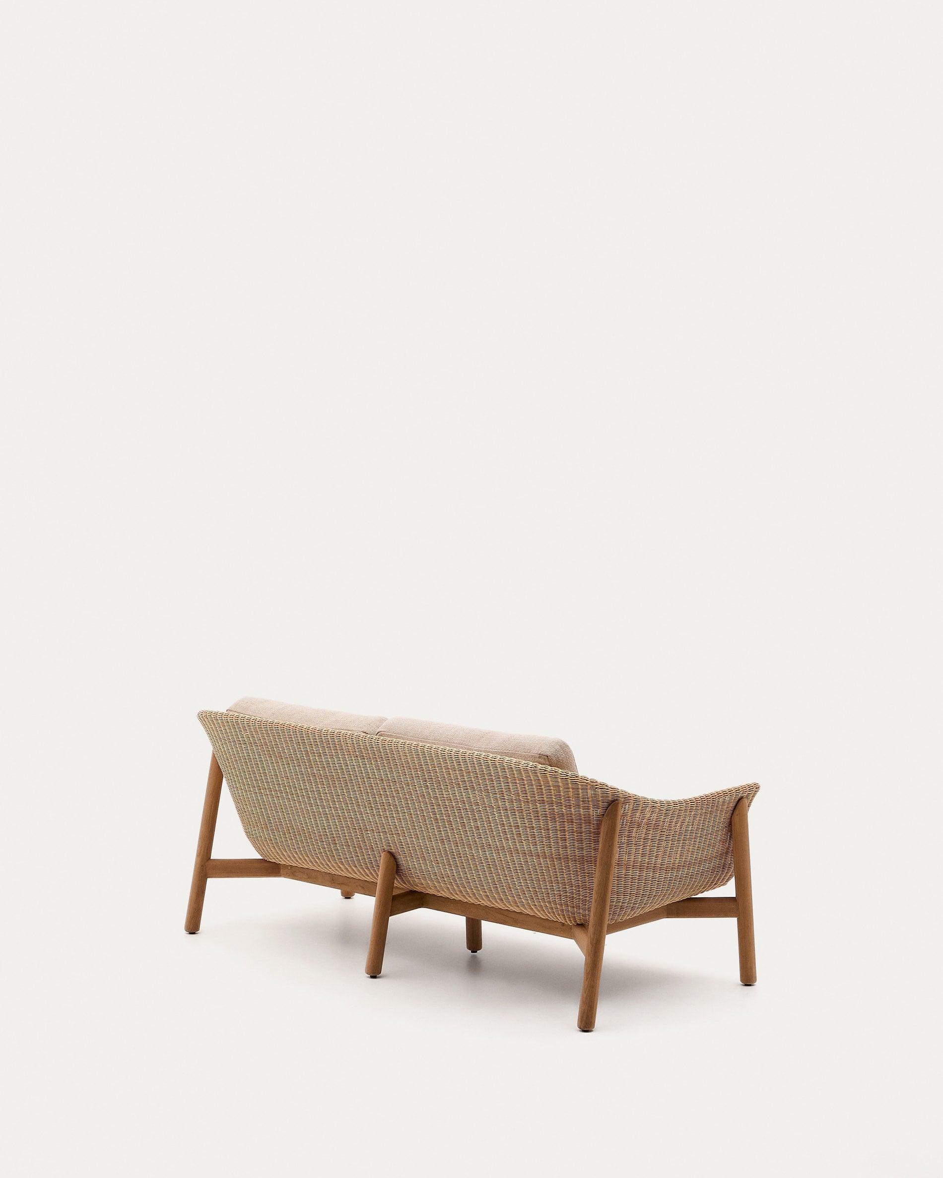 Elegantes 2-Sitzer-Sofa Galea aus FSC-zertifiziertem Teakholz und Rattan, 166,5 cm, ideal für stilvolle und nachhaltige Wohnräume.