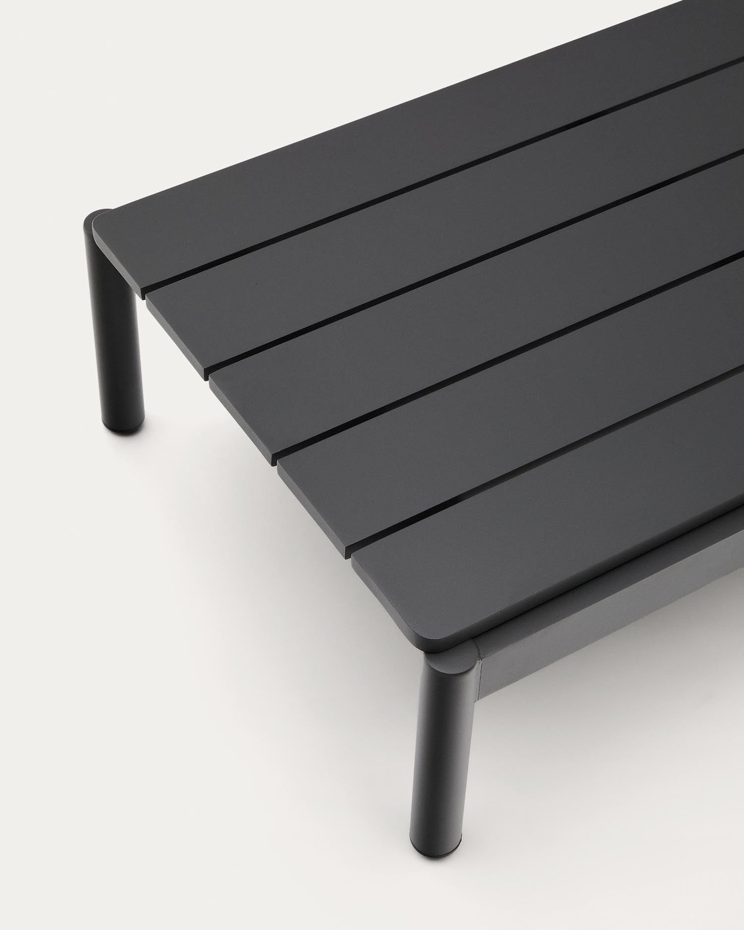 Coffee table Sourells made of gray aluminum 52.4 x 91 cm