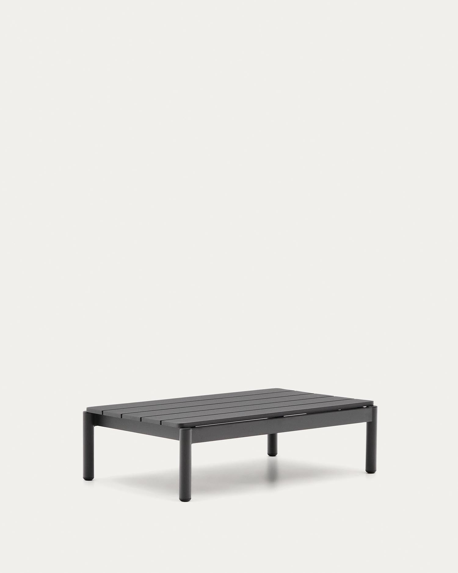 Coffee table Sourells made of gray aluminum 52.4 x 91 cm