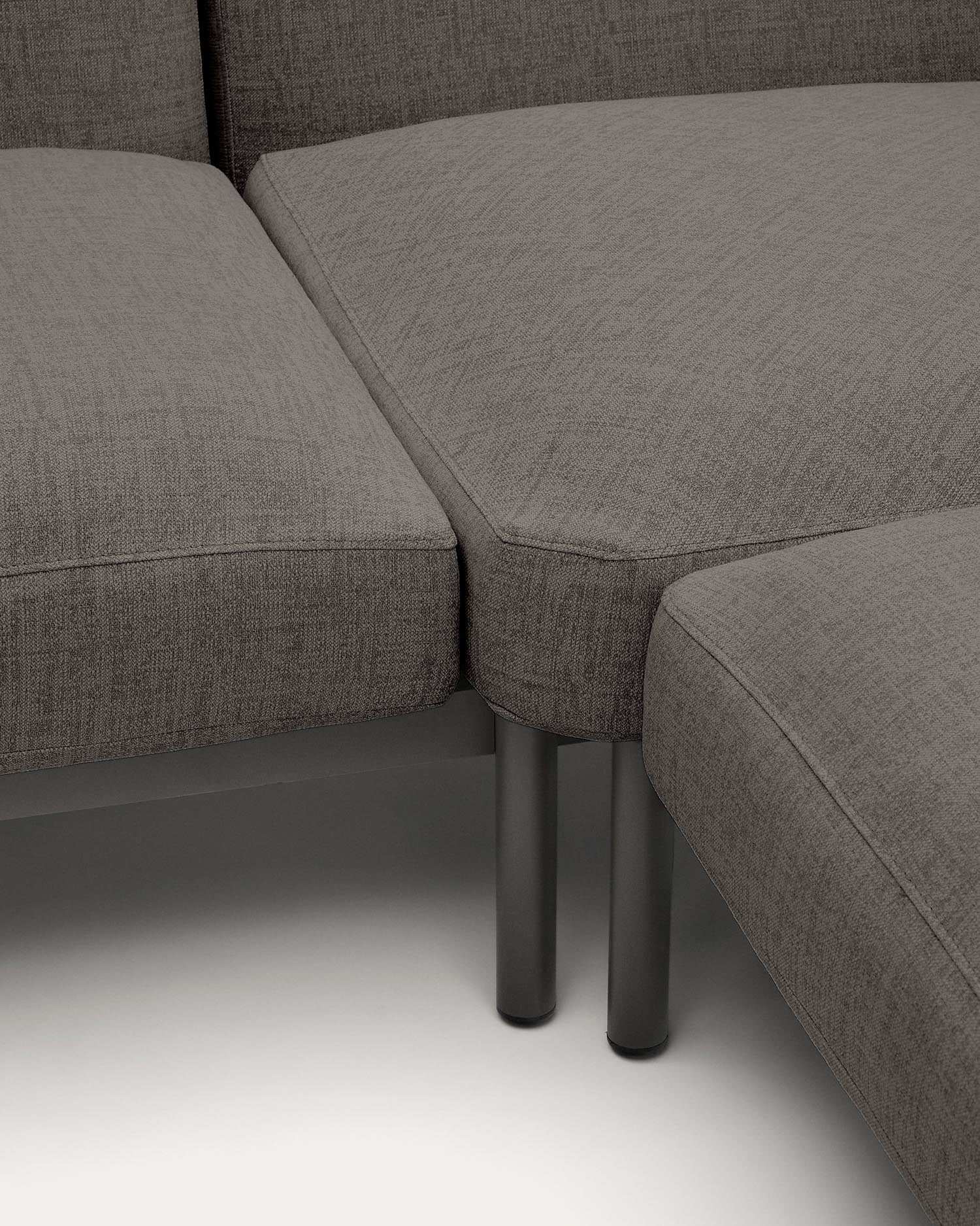 Modular Outdoor corner sofa Sorells with 5 seats with gray padding and gray alumini