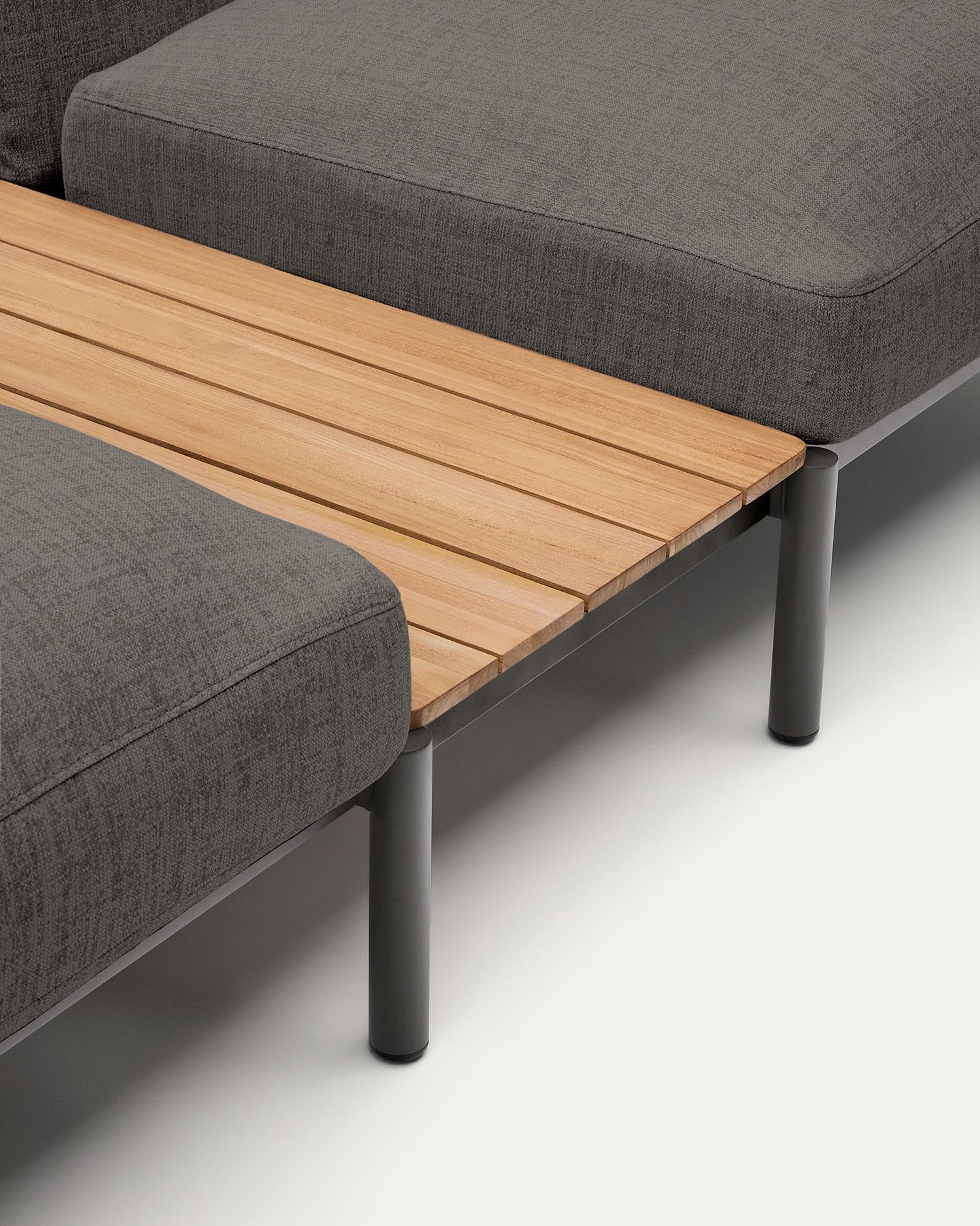 Modular Outdoor corner sofa Sorells with 5 seats with gray padding and gray alumini