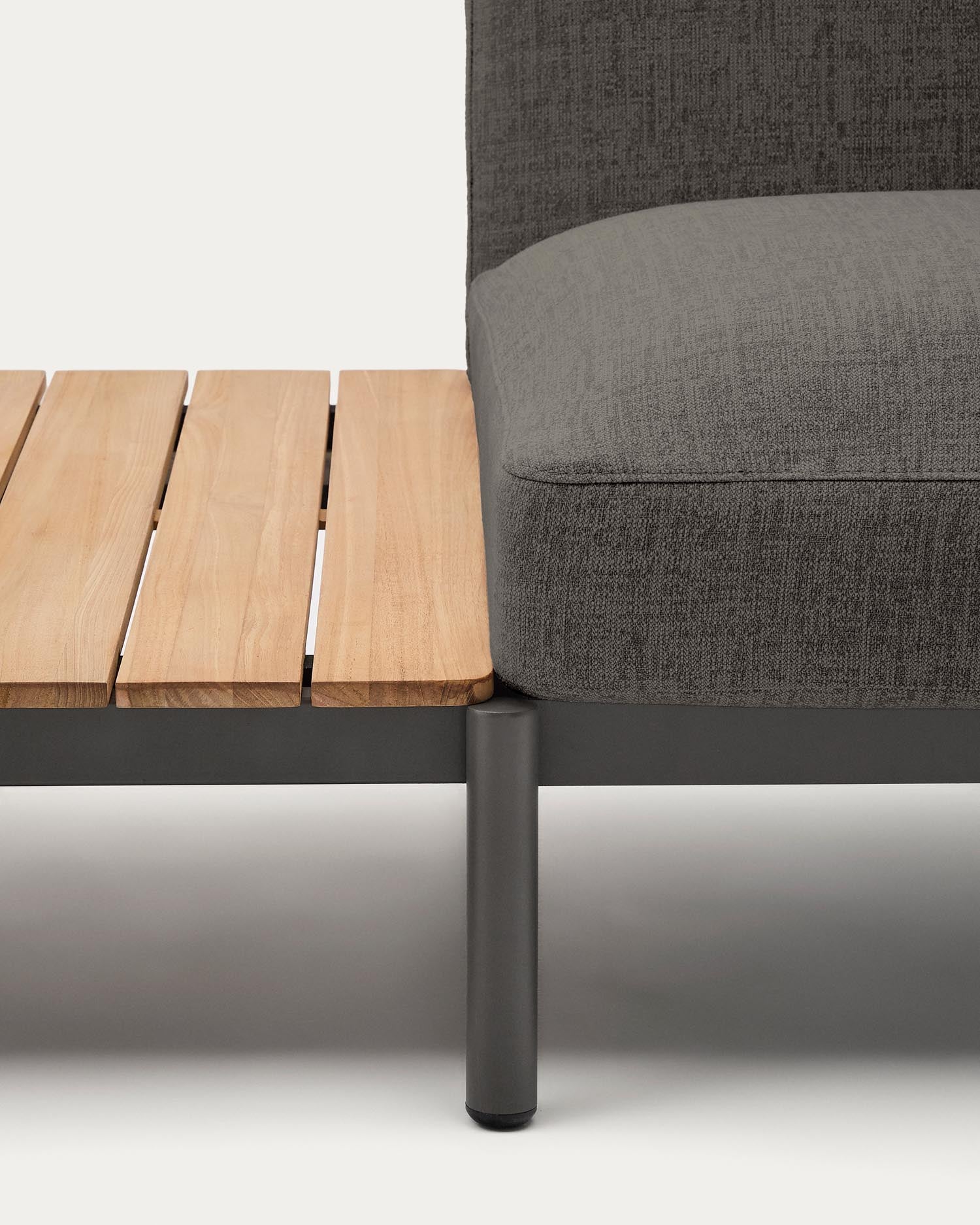 Modular Outdoor corner sofa Sorells with 5 seats with gray padding and gray alumini