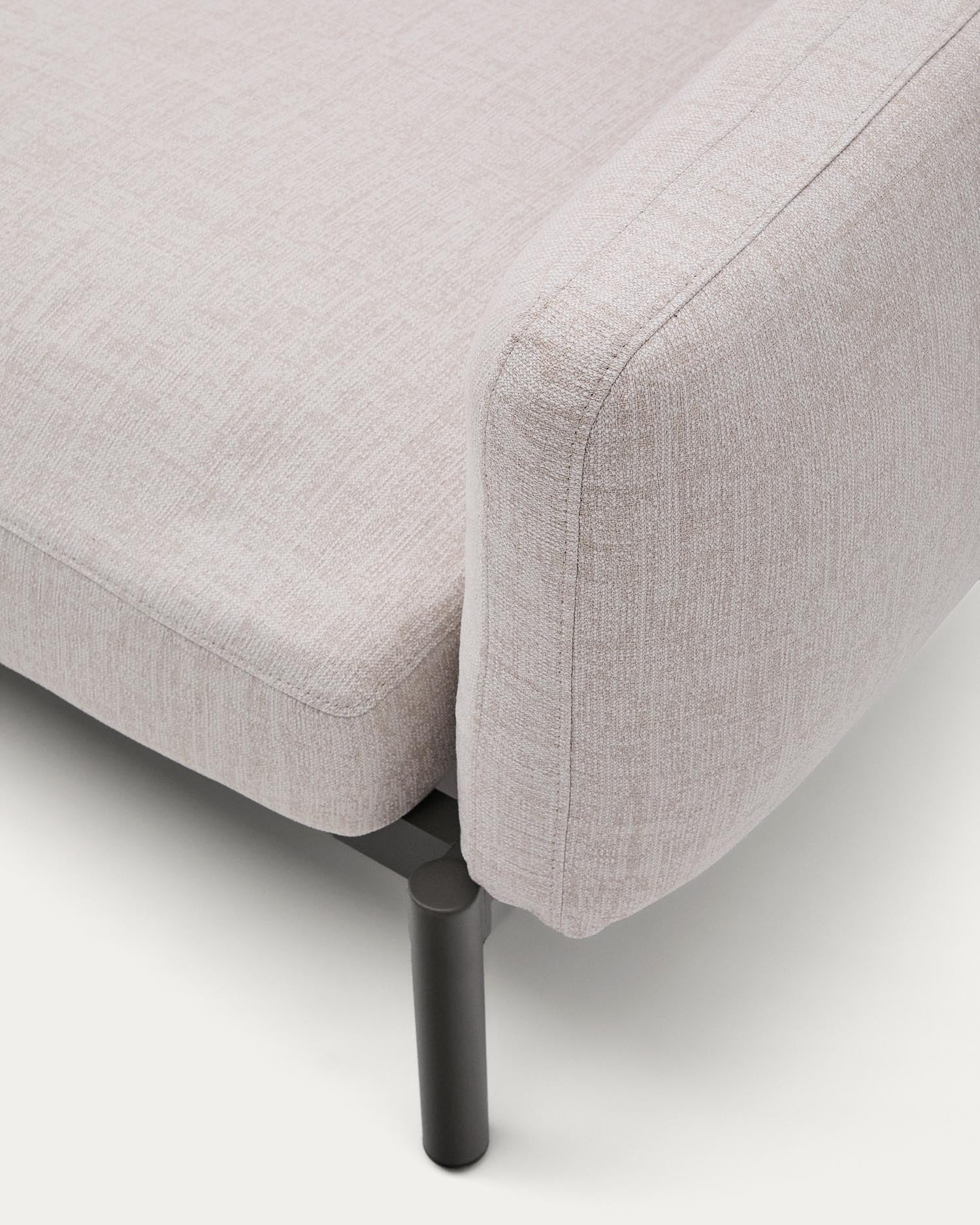 Modular outdoor corner sofa Sorells with 5 0001> seats with beige upholstery and the green