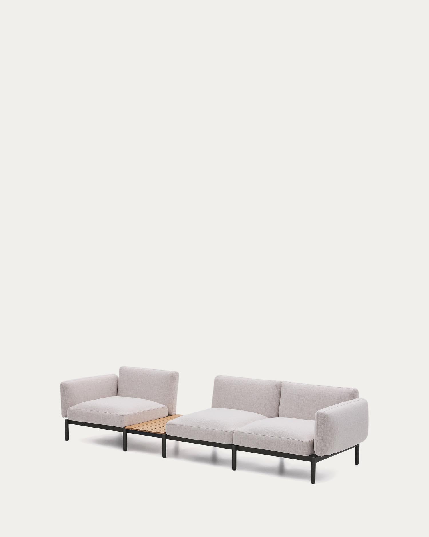 Modular Outdoor sofa Sorells with 3 seats with beige upholstery and gray A