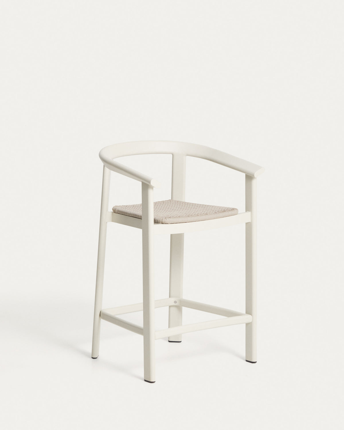 Hocker Erice aus Aluminium und ecrufarbenem Seil, 65 cm in Ecru, Beige, Weiss präsentiert im Onlineshop von KAQTU Design AG. Hocker Outdoor ist von Kave Home