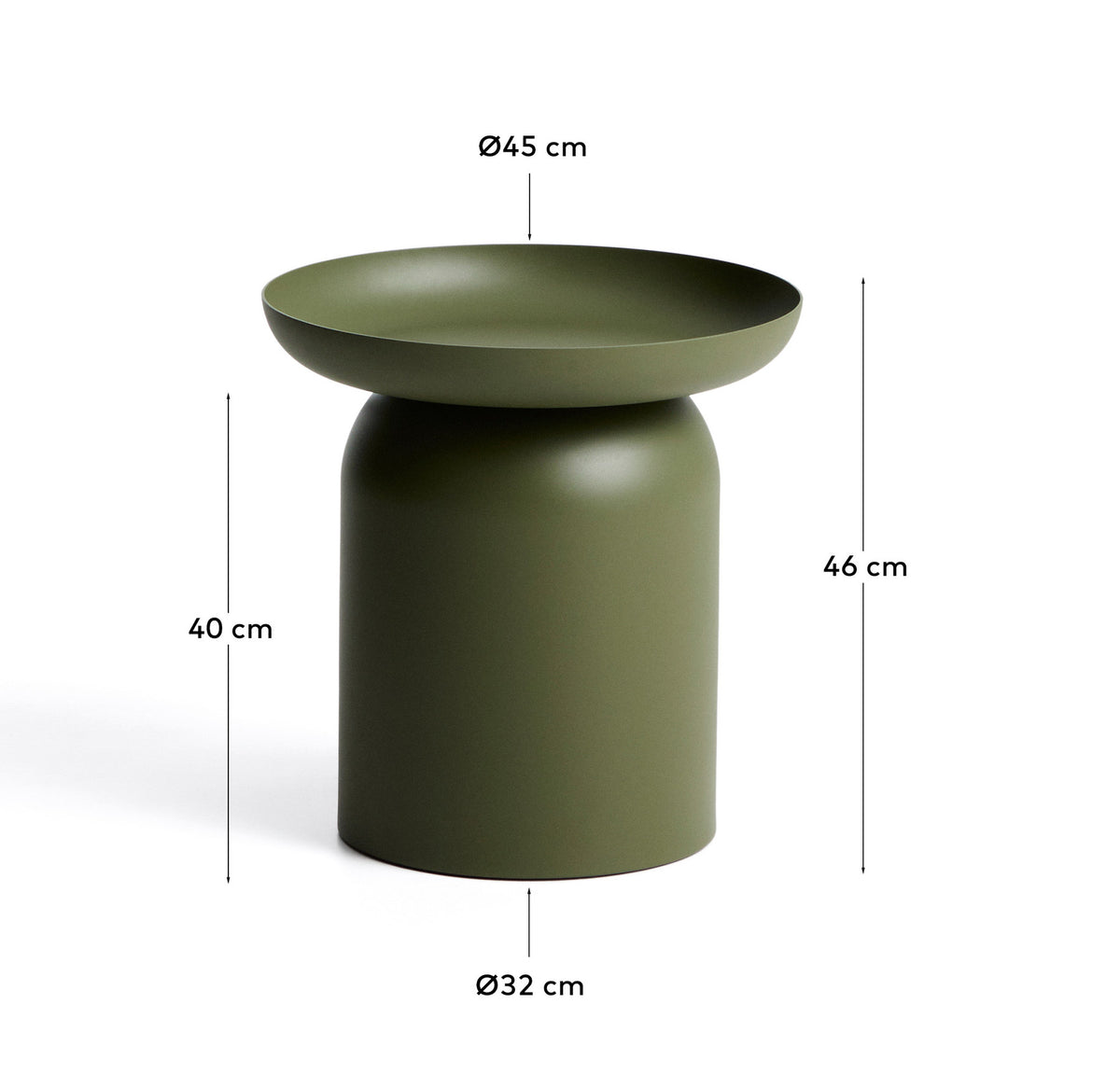 Beistelltisch Arcola aus Aluminium in Grün, Ø 45 cm in Grün, Hellgrün präsentiert im Onlineshop von KAQTU Design AG. Beistelltisch Outdoor ist von Kave Home