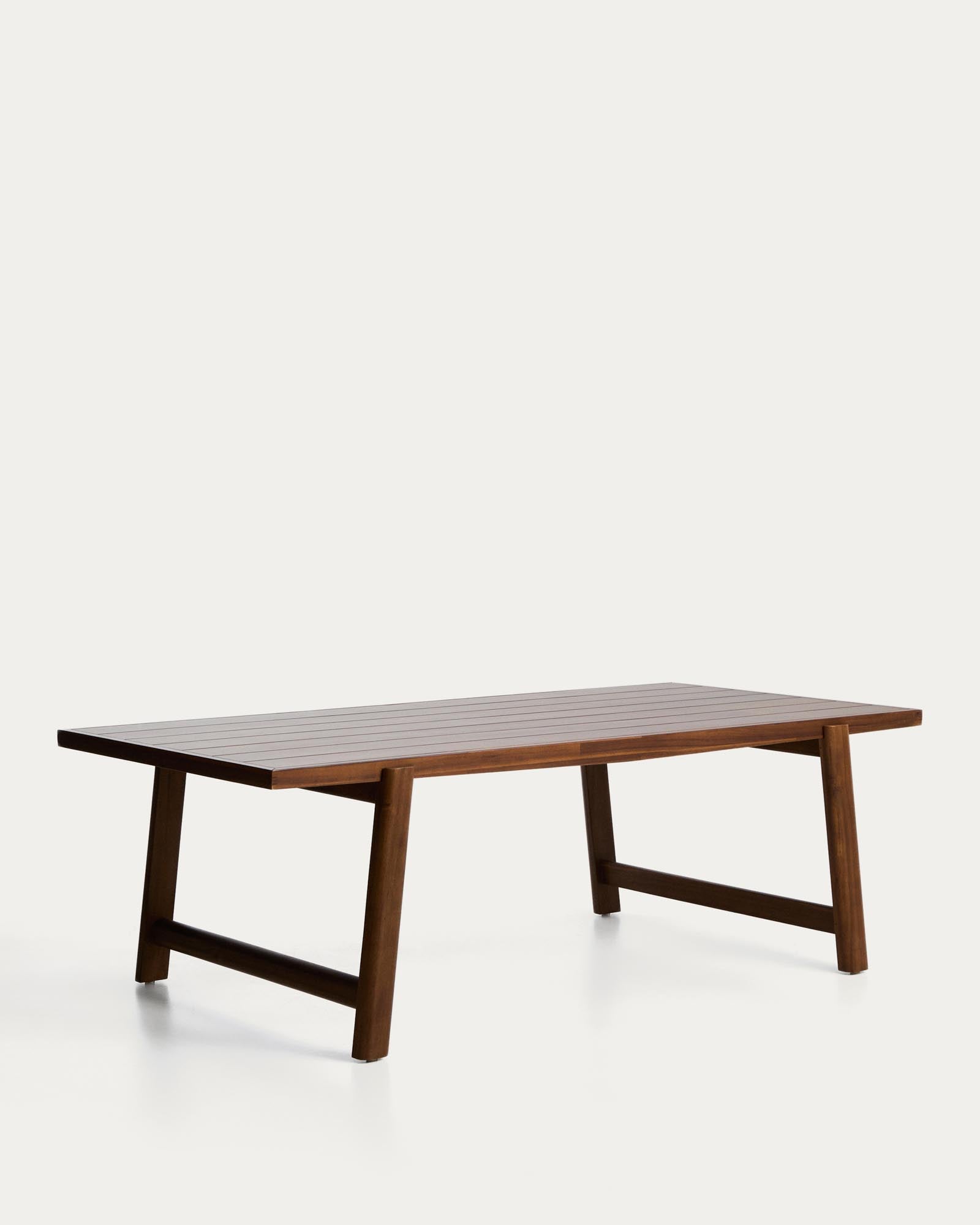 Eleganter Gartentisch Itani aus massivem Akazienholz, 240 x 100 cm, perfekt für gesellige Zusammenkünfte im Freien.