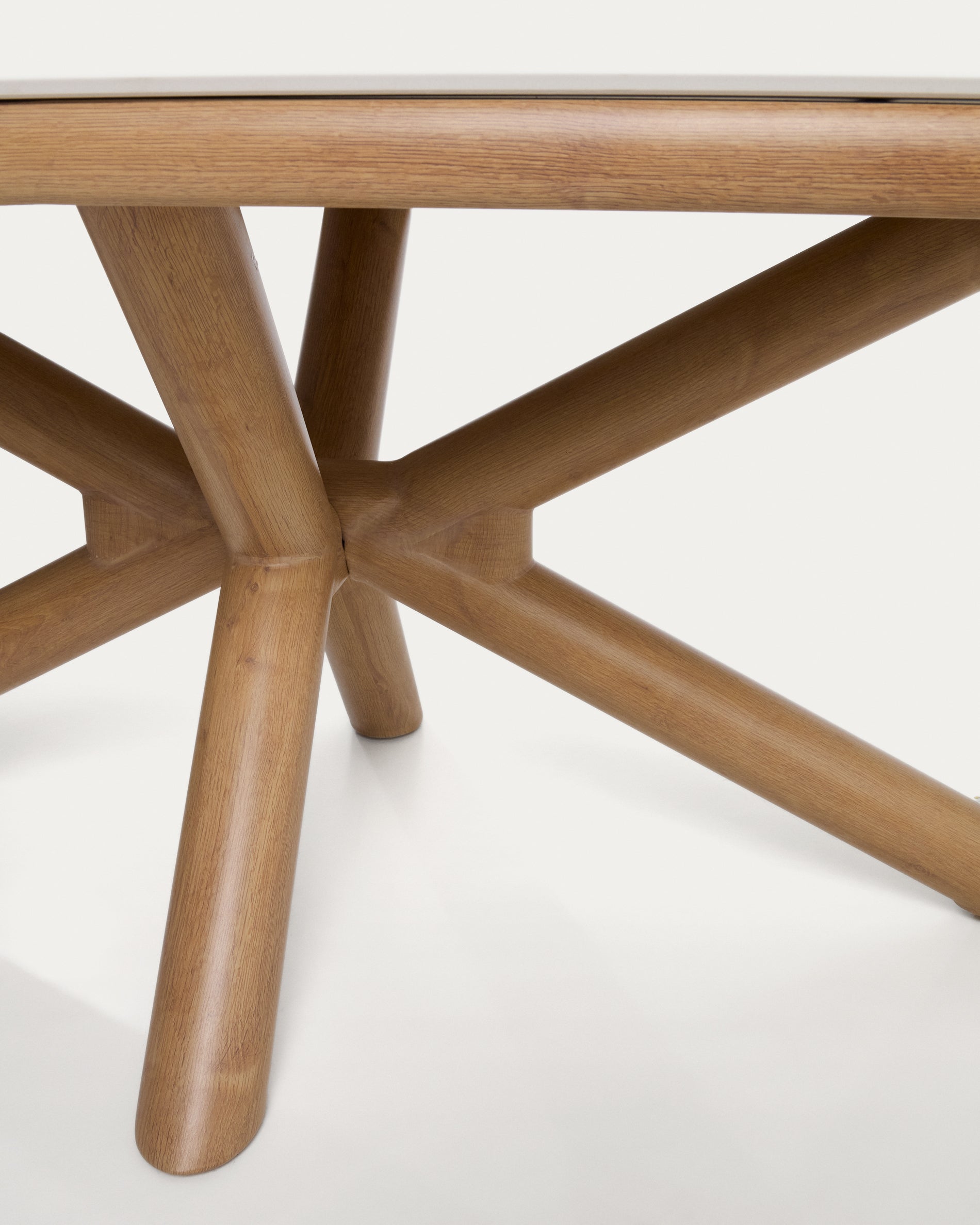 Outdoor-Tisch Mirtia aus Aluminium in Holzoptik und gesintertem Stein 240 x 110 cm in Ecru präsentiert im Onlineshop von KAQTU Design AG. Gartentisch ist von Kave Home