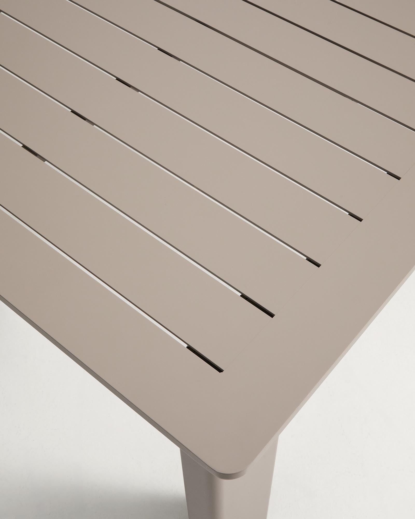 Eleganter Ausziehtisch Livorno in Taupe, aus Aluminium, ideal für Gartenpartys, erweiterbar von 233 auf 350 cm für zusätzliche Gäste.