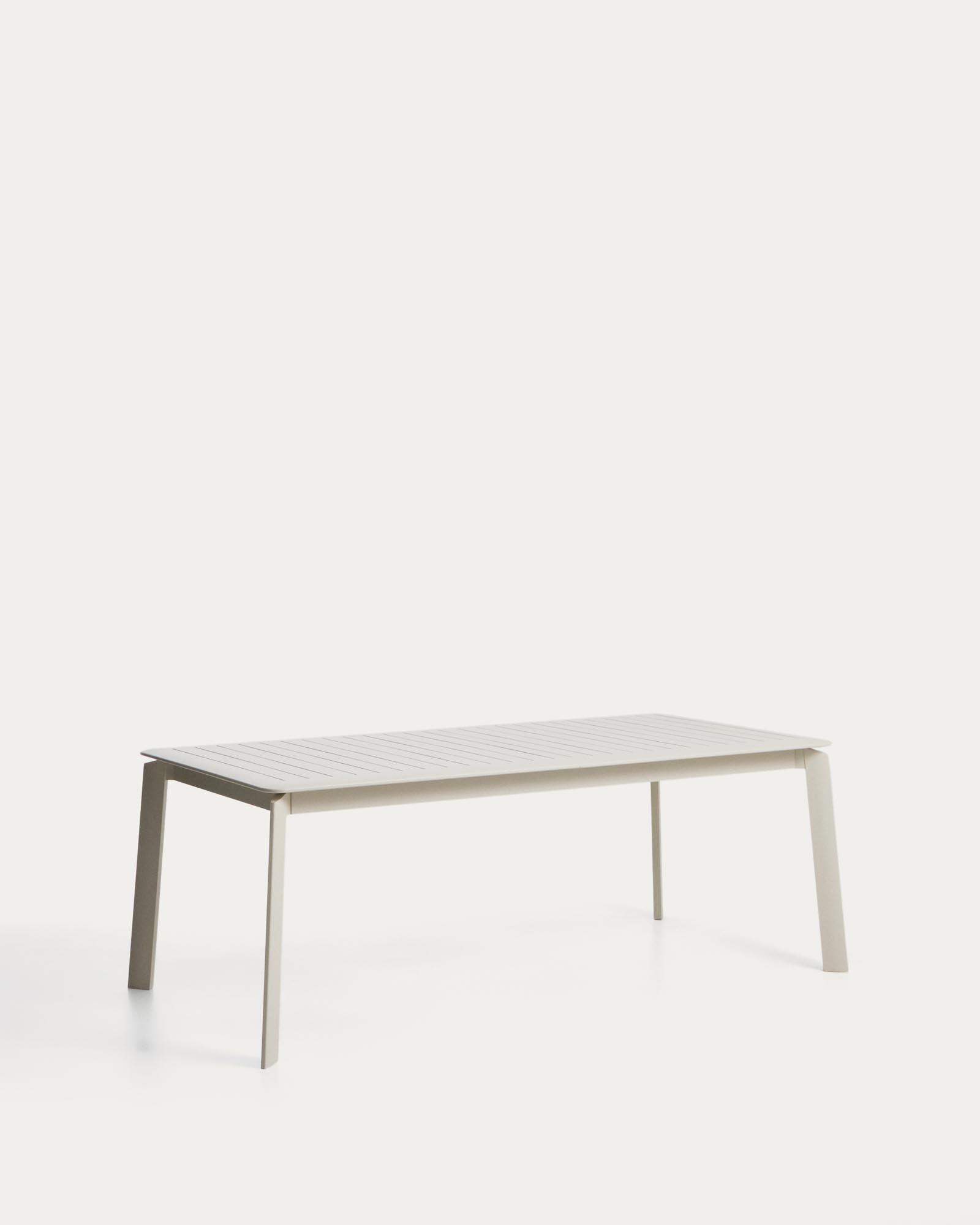 Moderner Gartentisch Brela aus Aluminium in Naturfarbe, ausziehbar von 205 auf 287 cm, perfekt für gesellige Abende im Freien.